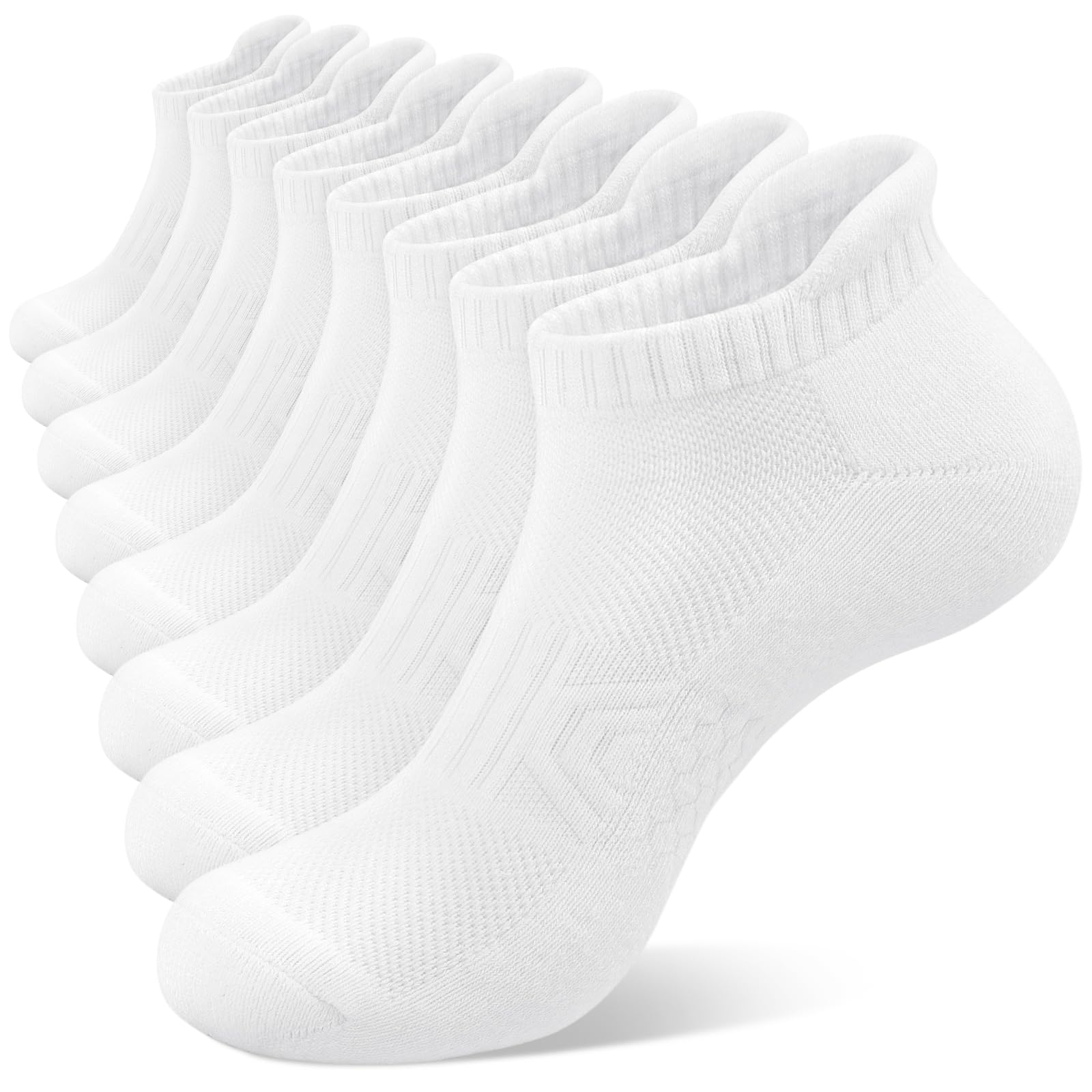 Kotashion 8 Paar Sneaker Socken Herren 39-45 Gepolsterte Sportsocken, Kurze Socken Herren Damen Atmungsaktive Baumwolle, Laufsocken Laufen Sport Arbeit