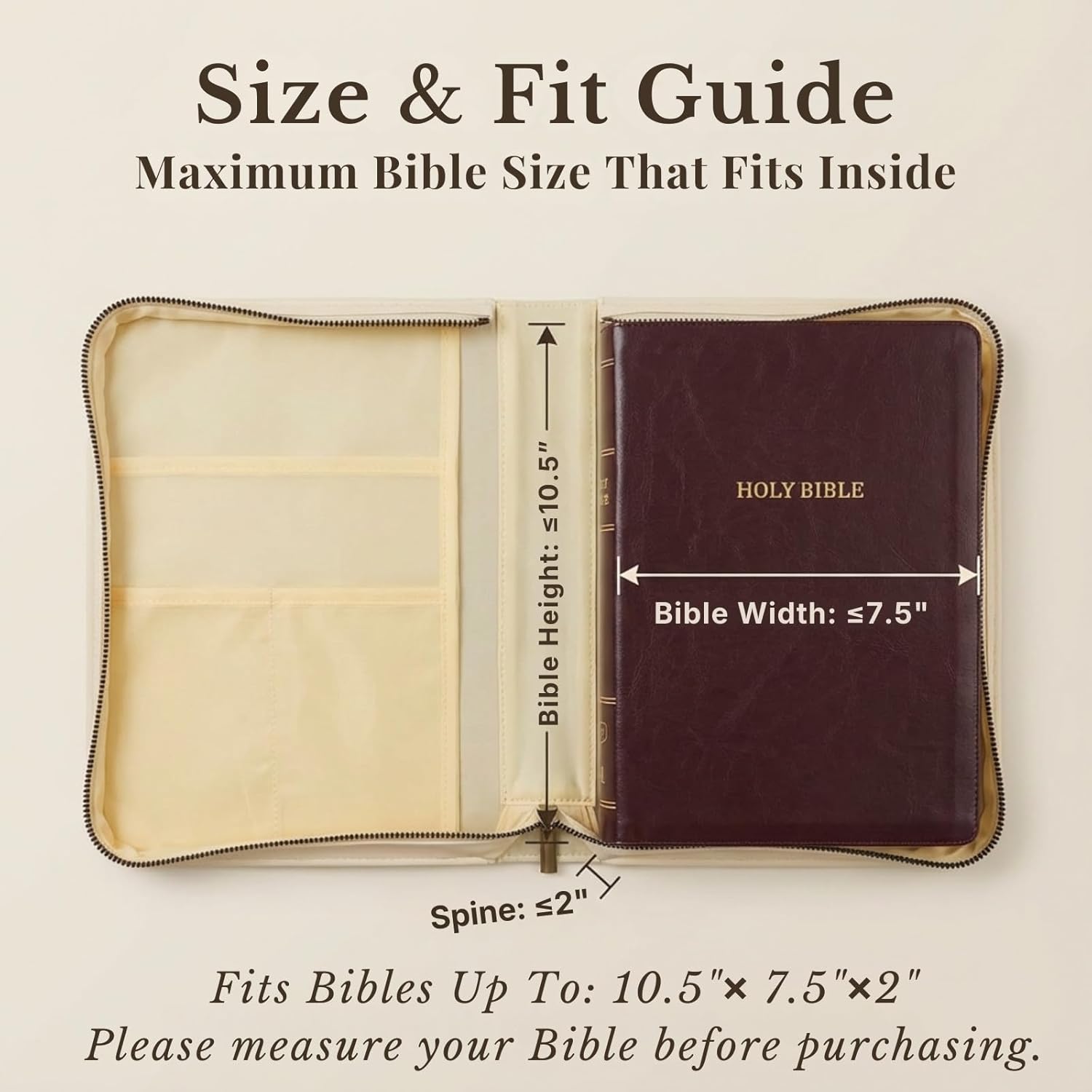 Large Bible Cover for Women, Premium Vegan Leather Bible Case with 75 Gold-Foiled Bible Tabs & Purple Gift Box, Protective Bible Bag fits NIV ESV KJV Bibles, Christian Gifts