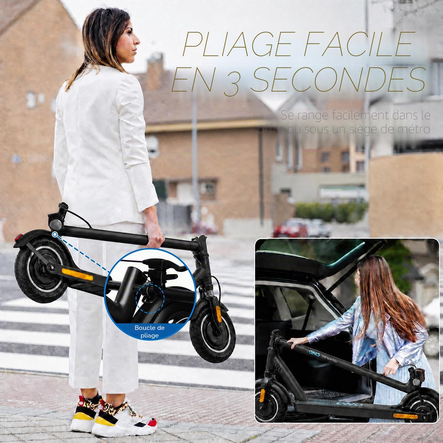 Trottinette Électriques,Moteur 1500W Puissante Sportive Professionnelle,10" Pneu Anti-crevaison, Batterie 13AH,autonomie de 25 à 35 km,Maximum 25km/h, Double Frein,Double Amortisseur,Charge Max 120kg