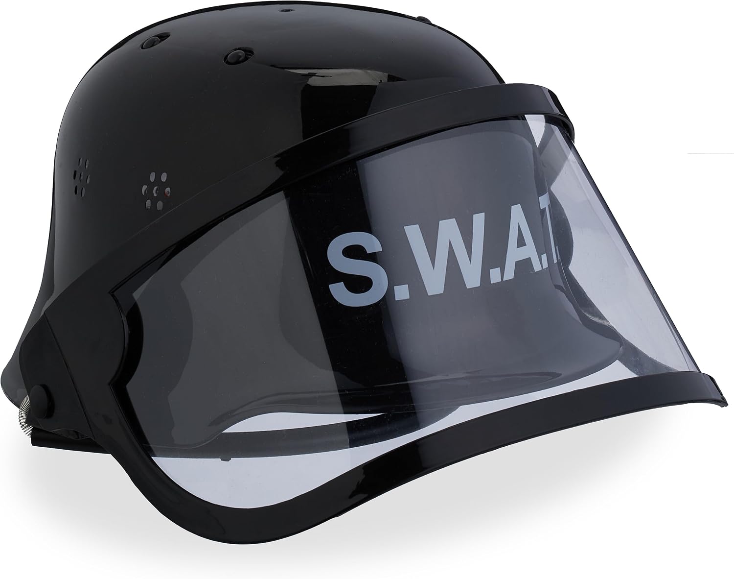 Relaxdays SWAT Helmet for Children, Adjustable, Rescue Hat, Flip-up Visor, 24.5 x 22.5 x 28 cm, Police Costume, Black