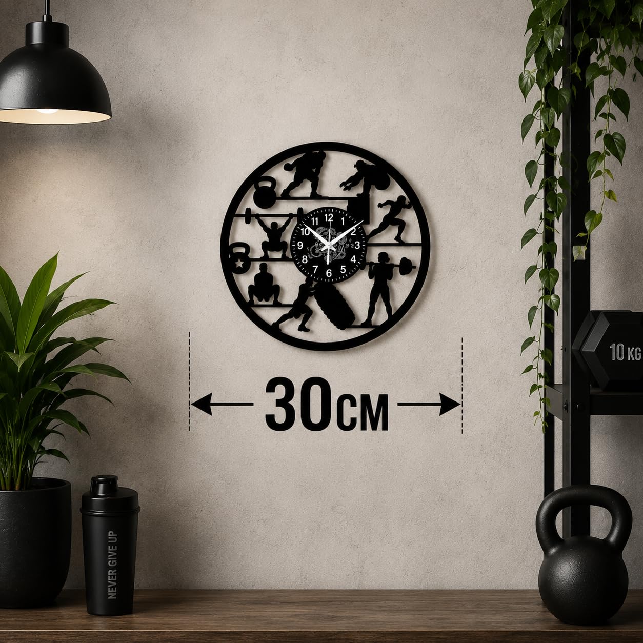 Reloj de Pared Gimnasio | Diseño Fitness Gym | Idea Regalo para Amantes del Deporte