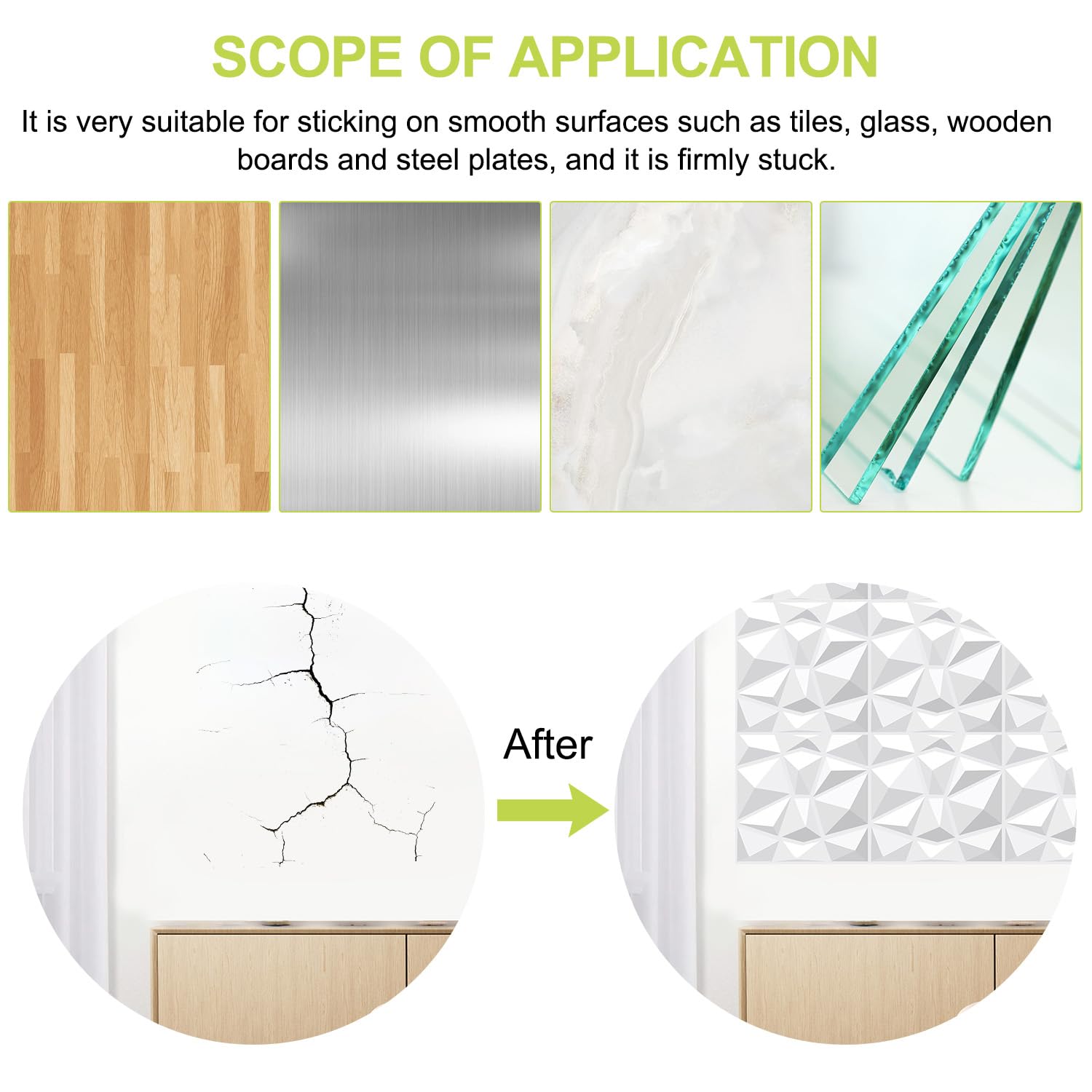 Pannelli Decorativi Murali 3D - 20 Pezzi, Nero, Adesivi, Effetto Mattone - Foto 11