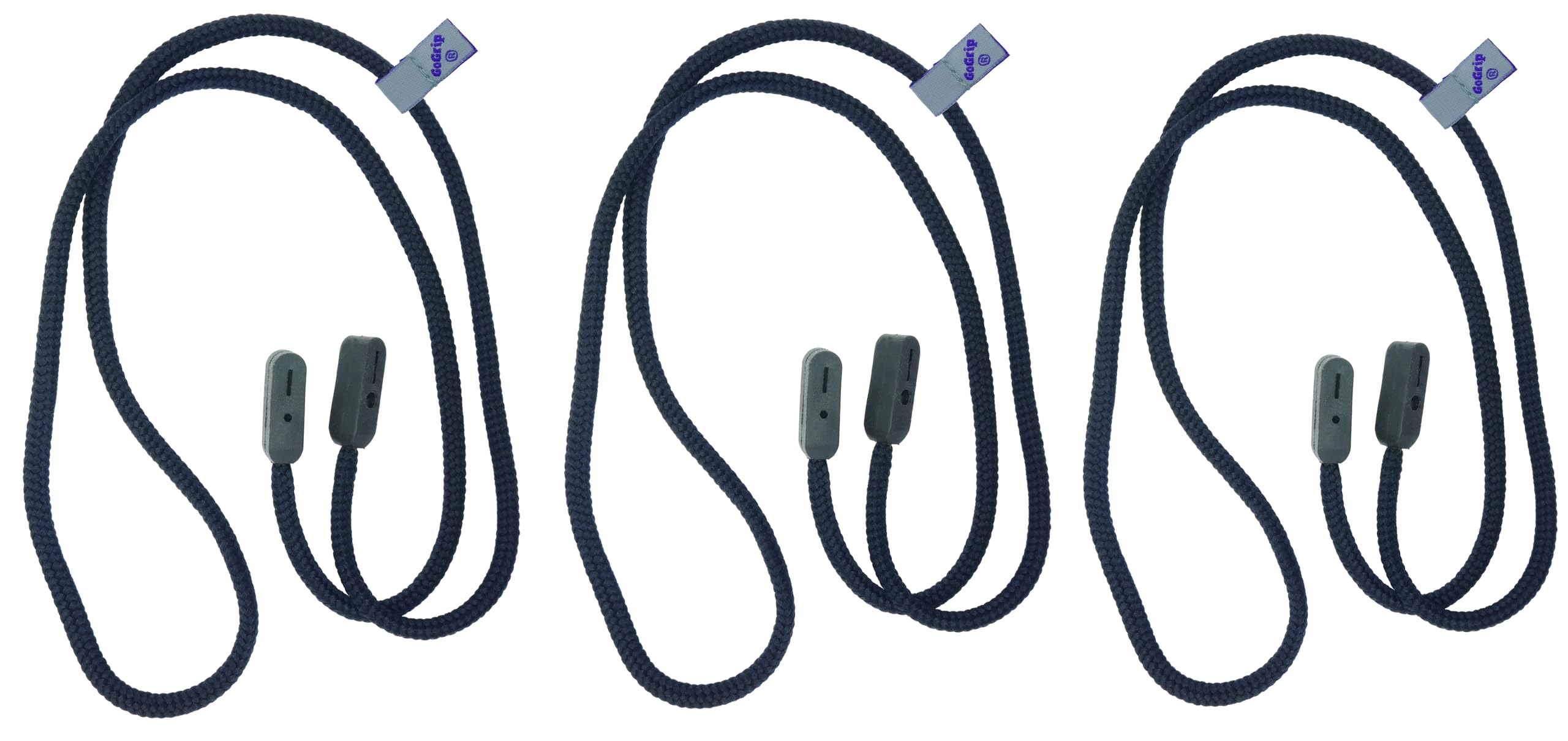 GoGrip Original - VALUE BUNDLE - Secure Glasses Cord - Spectacle and Spec Lanyard Bundle, M, Black X 3