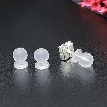 Comfort TPE Silicone Earring Backs, 50 Pack Impenetrable Soft Clear Hypoallergenic Replacement Stoppers for Stud Post, Hoop, Fishhook Earrings