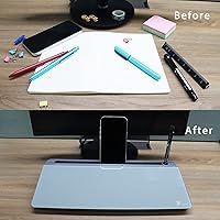 Vista 31 de TOWON Desktop Glass Whiteboard with Basic Calculator, 12 Digit LCD Display, Desk Organizers with Accessories for Office, Home, School Supplies