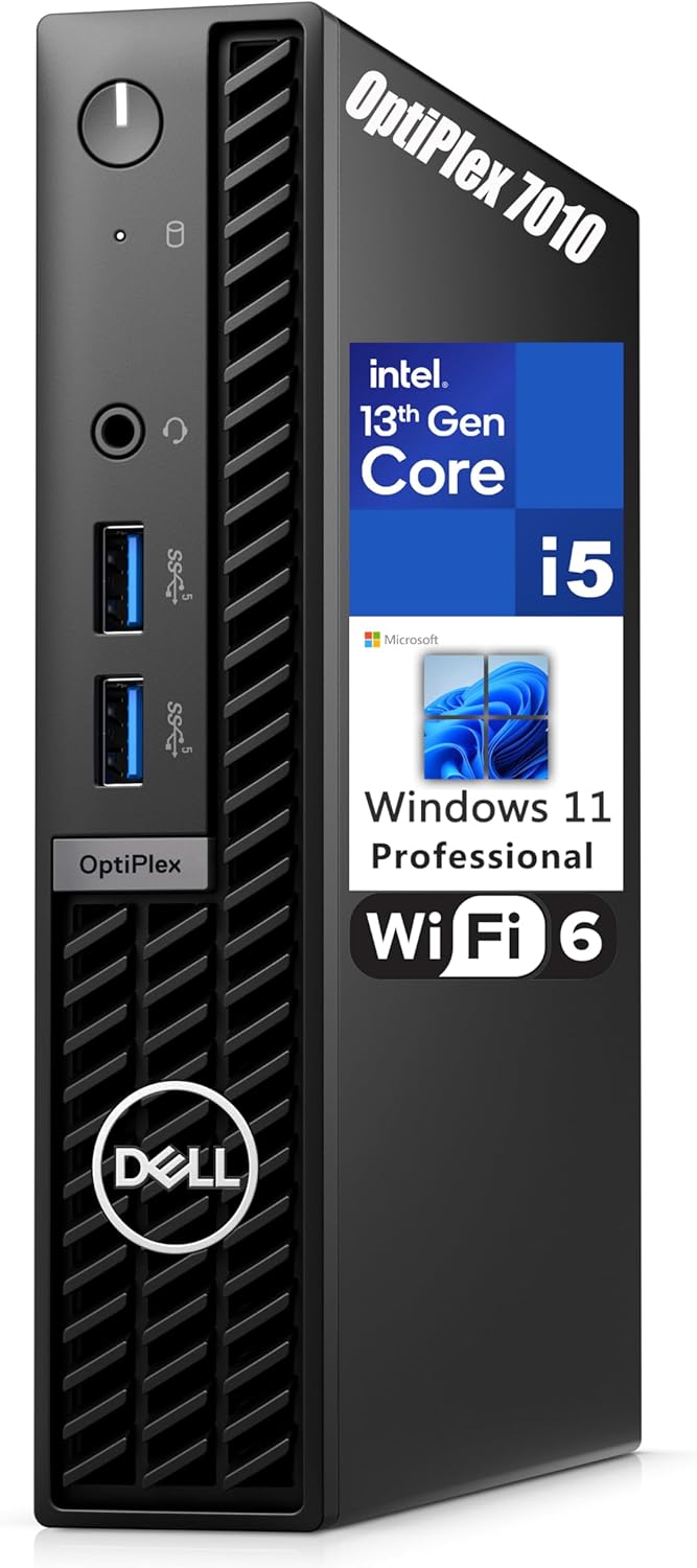 Dell OptiPlex 7010 MFF 1.2L Micro Form Factor Business Desktop Computer, 13th Gen Intel 14 Core i5-13500T (Beat i7-12700T), 16GB DDR4 RAM, 512GB PCIe SSD, WiFi 6, Bluetooth, Windows 11 Pro Dell OptiPlex 7010 MFF 1.2L Micro Form Factor Business Desktop Computer, 13th Gen Intel 14 Core i5-13500T (Beat i7-12700T), 16GB DDR4 RAM, 512GB PCIe SSD, WiFi 6, Bluetooth, Windows 11 Pro