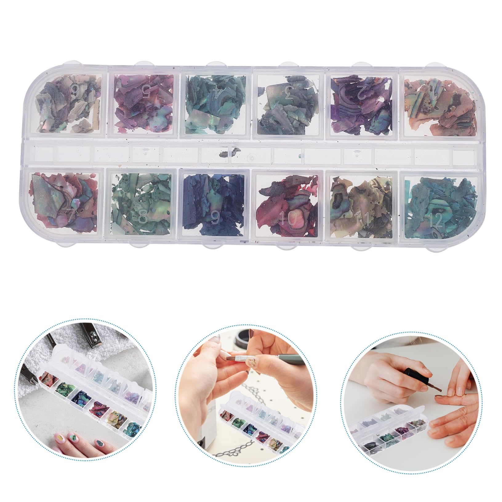 Ipetboom Natural Abalone Shell Nail Art Charms of Thin Rainbow Shell Decorations for Nail Design for Christmas Nail Charms and Manicure Supplies