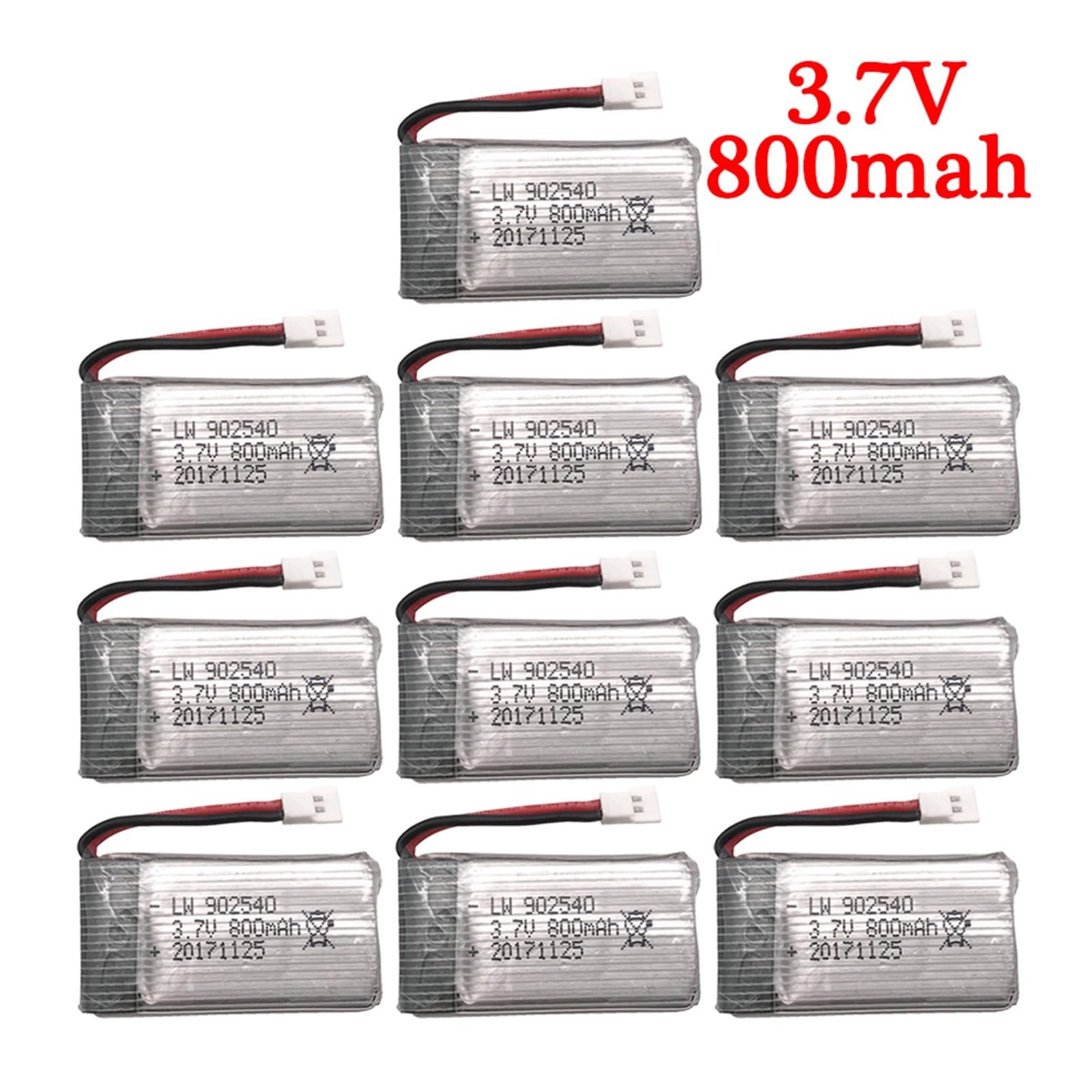 Drone RC 3.7V 800mAh 25C for X5 X5C X5SC X5SW TK M68 MJX X705C SG600 RC, pièces d'hélicoptère quadrirotor(10pcs)