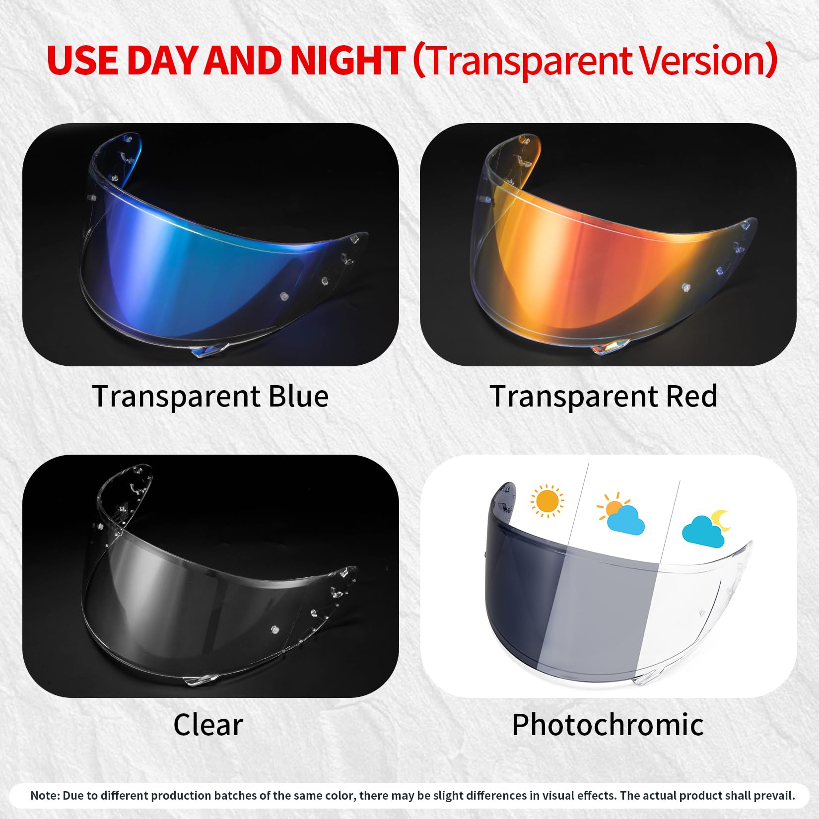 PSLER Visiera per Casco per RF-SR RF-1200 Visiera colorata per X14 NXR Z7 CWR-1 RYD X-Spirit III, Accessori di Ricambio per Visiera di Protezione UV per Moto(Trasparente)