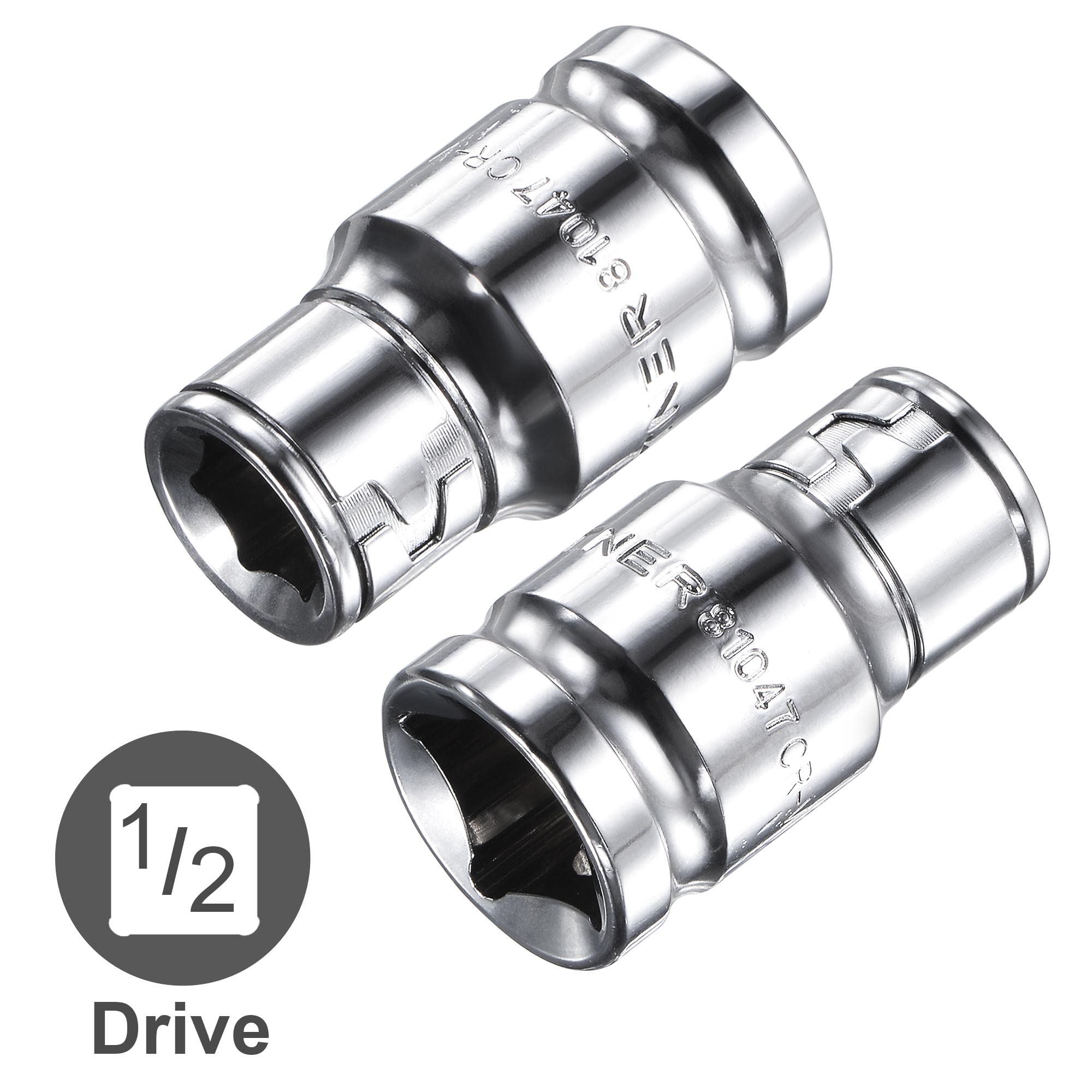 sourcing map 40 Piezas Combinación Hexagonales Torx y Estriadas 1/2" y 3/8"