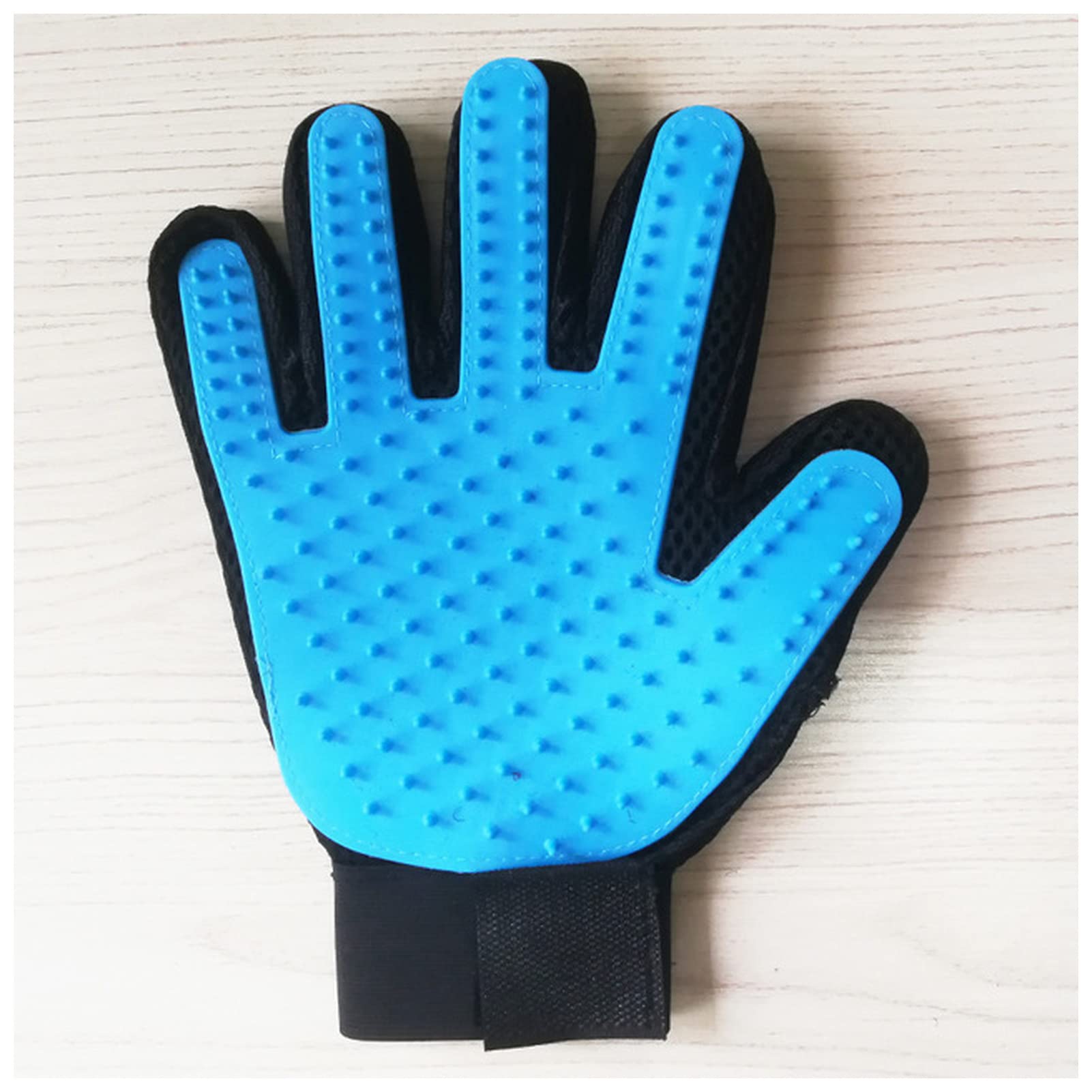 DUnLap Cleaning Gloves Silicone Dog Pet Grooming Glove Cats Brush Comb Deshedding Hair Gloves Dogs Bath Cleaning Supplies Animal Combs Eco Friendly Cleaning Gloves(Sky blue right hand)