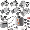 Habow 23 Piece Power Function Technic Parts Kit Compatible with Lego Motor Kits including MLXLServo Motor, IR Remote Control, Battery Box, IR Receiver, Extension Wire, Light Cord