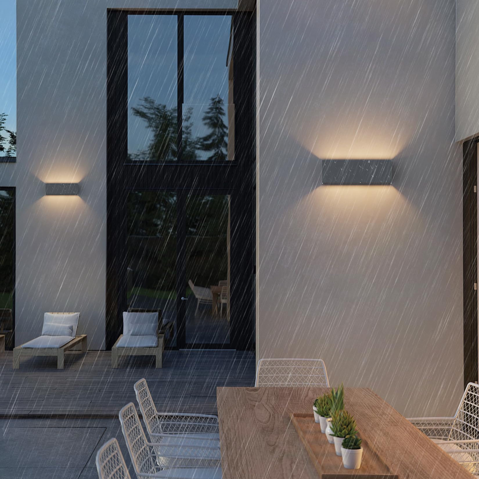 Coinmit 30W LED Applique da interno, 3000K, IP65 Luce da parete da esterno, fascio luminoso dimmerabile, Luce da parete della casa, per interni ed esterni, patio, soggiorno, Antracite