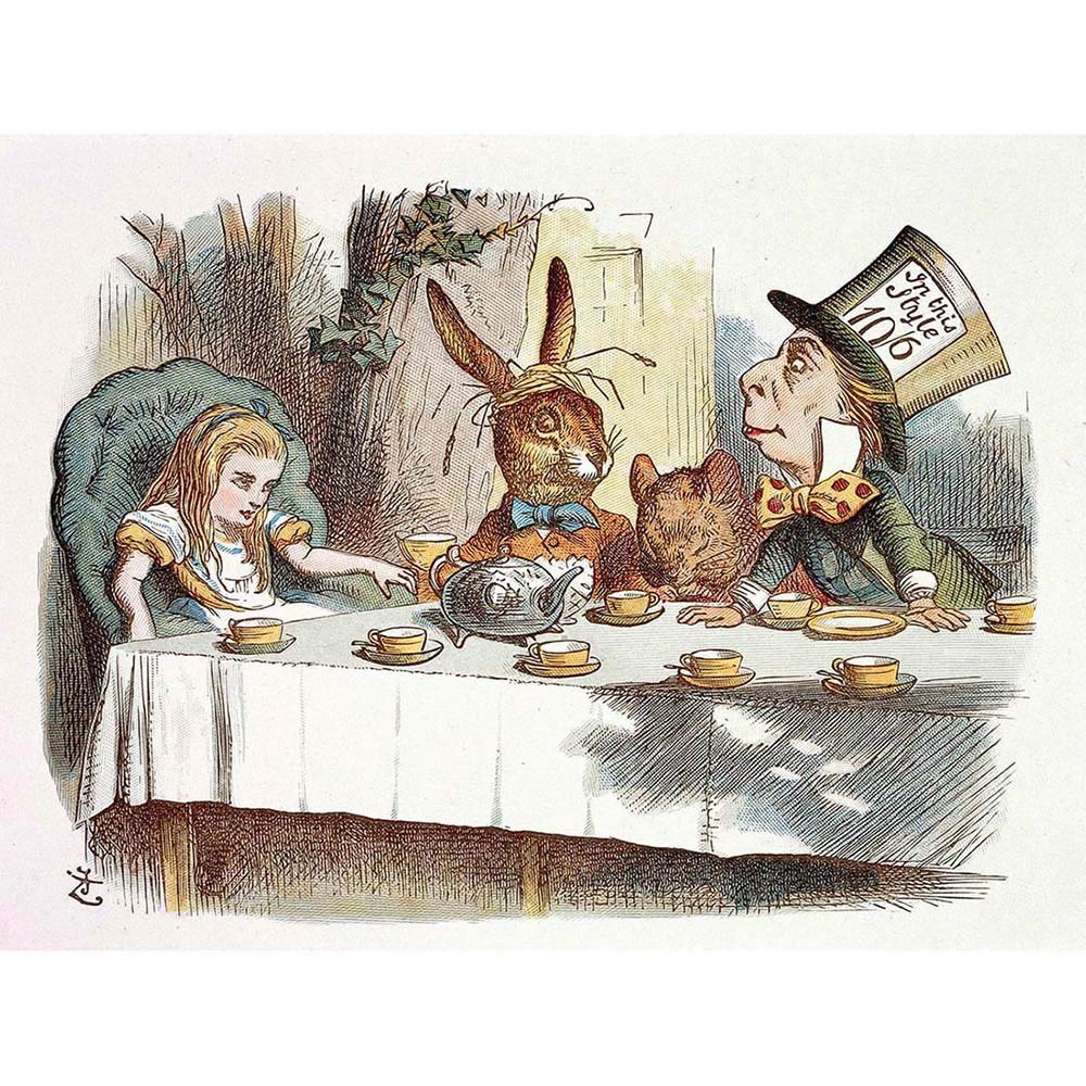Wee Blue Coo Painting Book Carrol Alice Wonderland Tenniel Mad Hatter Art Print Poster Wall Decor 12X16 Inch