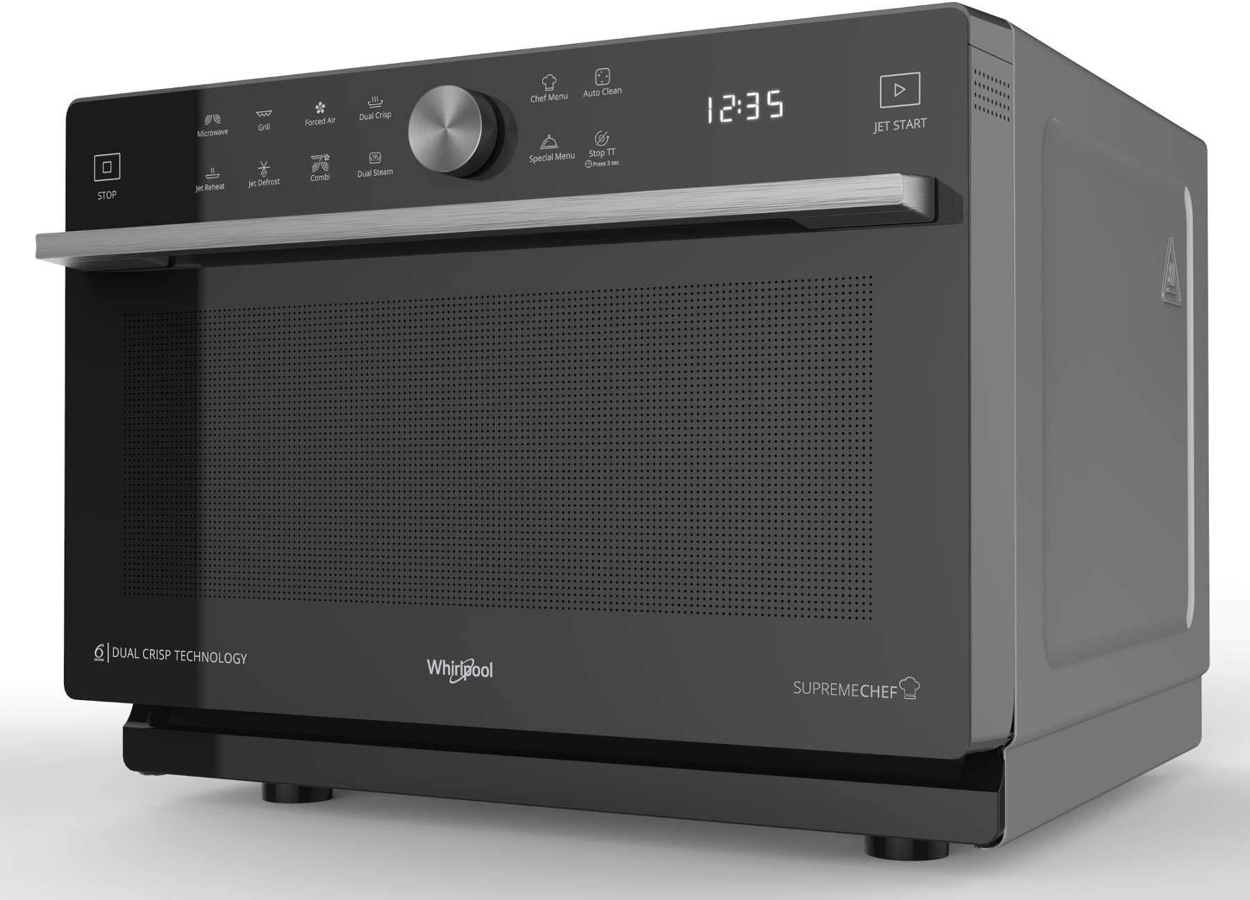 Whirlpool MWP 3391 SB Comptoir Micro-onde combiné 33L 1000W Noir, Argent - Micro-ondes (33 L, 1000 W, Rotatif, Tactil, Noir, Argent)