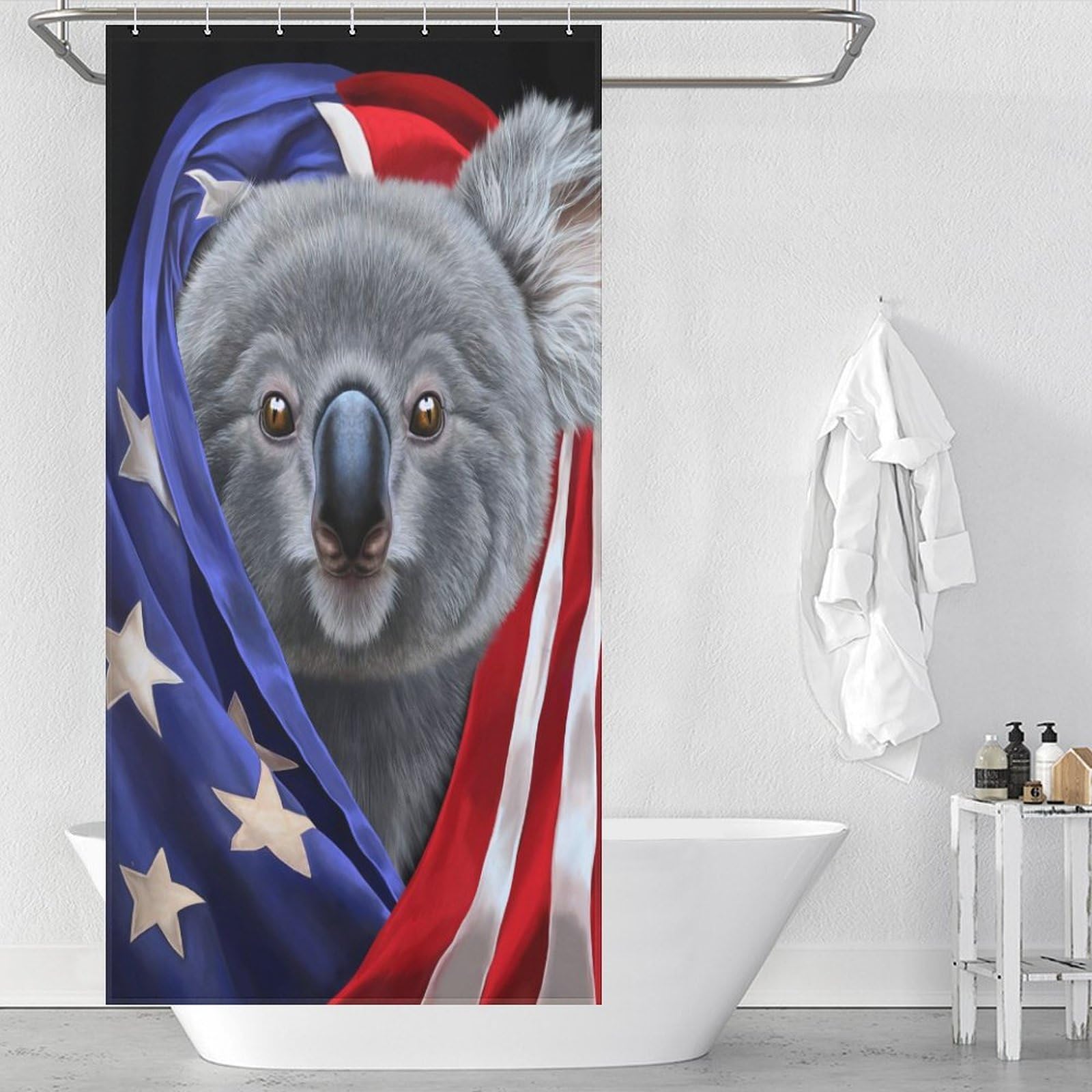 Rideau de douche épais haut de gamme Koala USA Patriot art moderne polyester 90x180