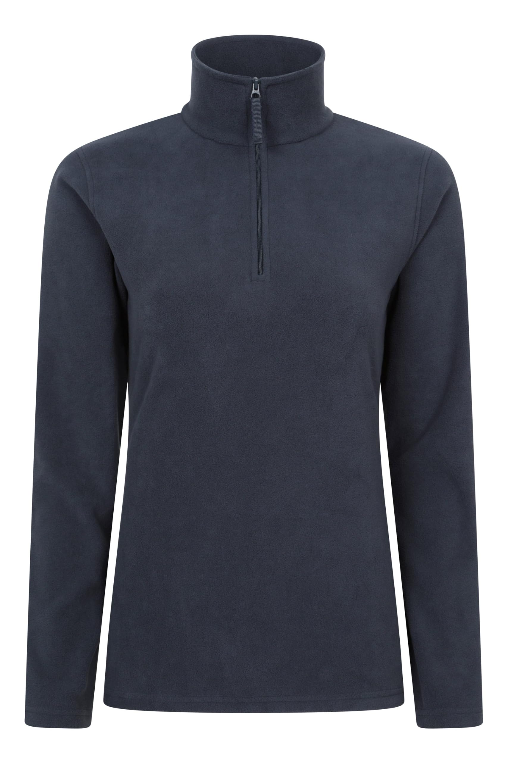 Mountain Warehouse Camber II Womens Fleece - Lightweight Half Zip Sweatshirt - Outdoors, Travel Dark Blue (Plain) 2XL