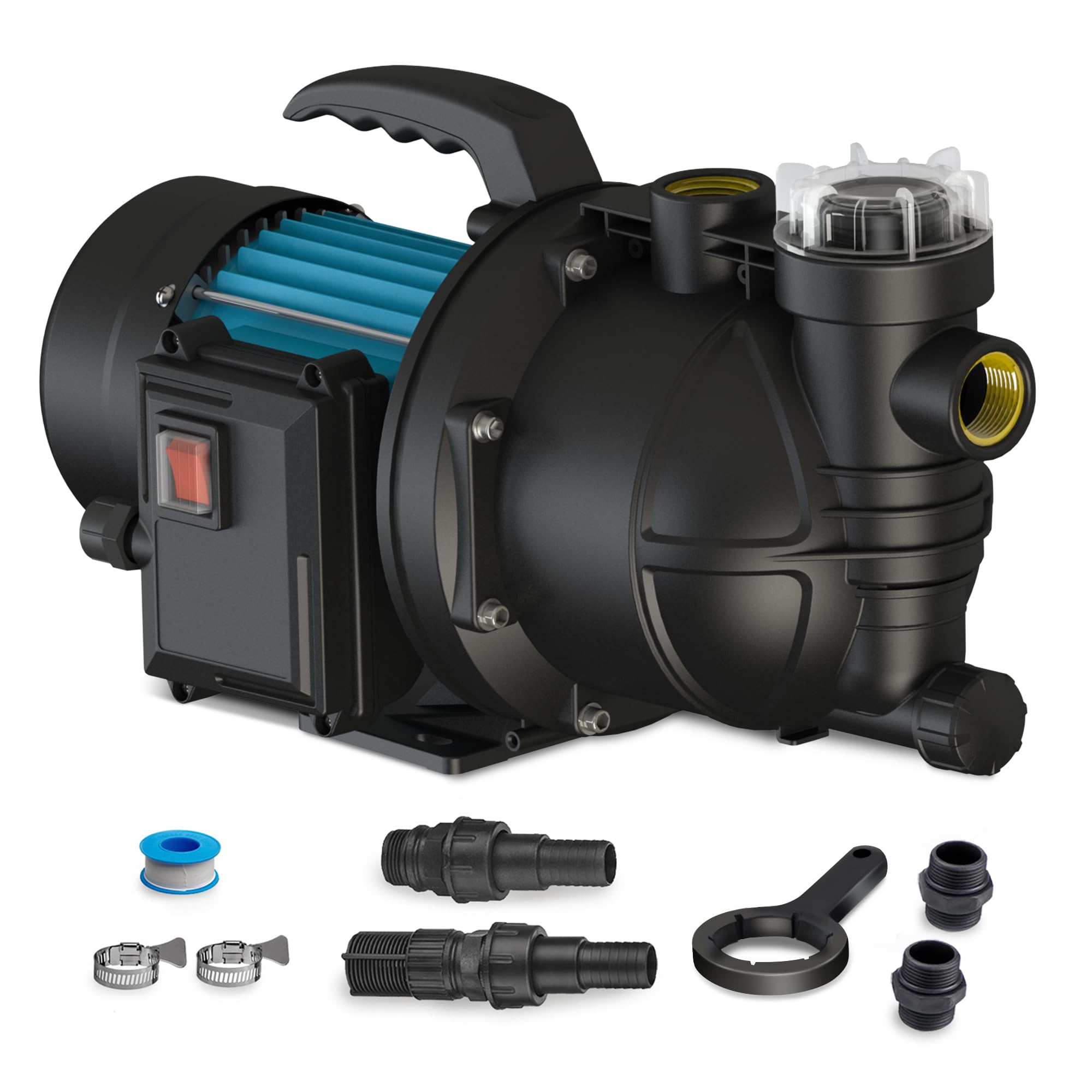 FLUENTPOWER 1.5HP Portable Garden Booster Pump with Prefilter, 1200GPH