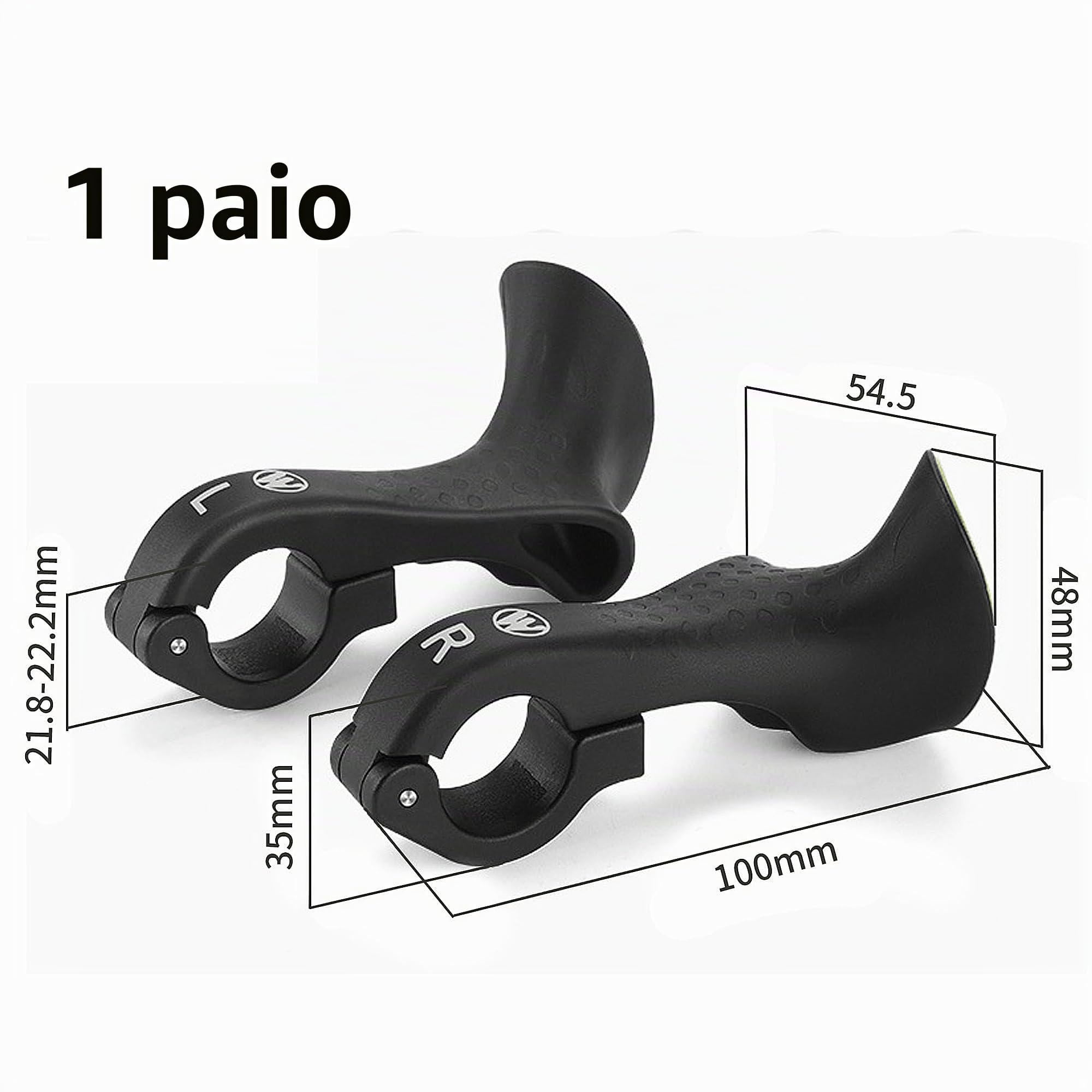 1 paio di scoiattoli interni per manubrio bicicletta, manubrio della bicicletta, estremità del manubrio della bicicletta, parti ergonomiche antiscivolo MTB per manubrio da 21,8 – 22,2 mm, prolunga