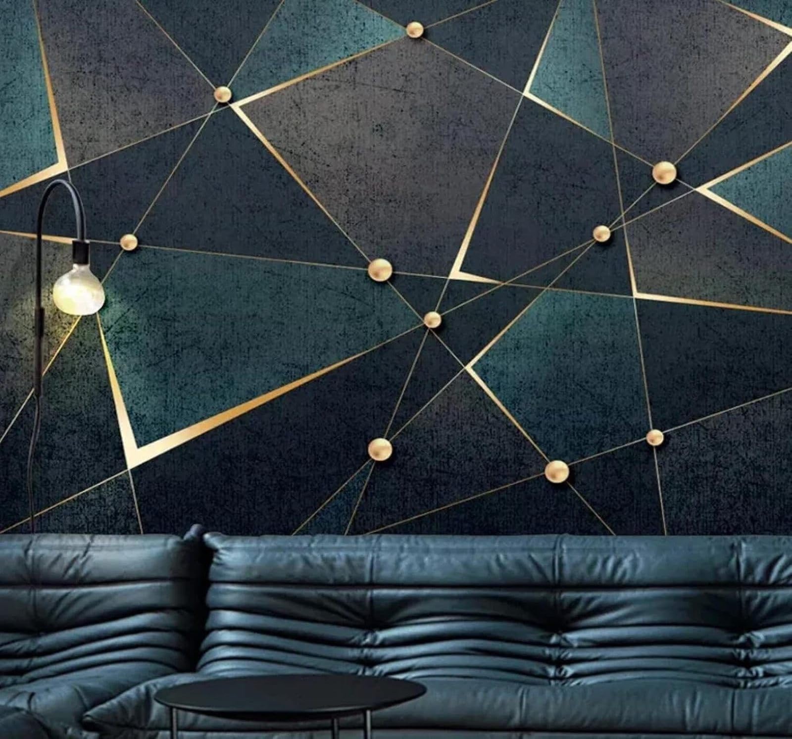 XLMING Creative Gold Abstract Geometric Lines 3D Wallpaper Luxury Home Dining Decor Paste Sofa Living Room The Wall for Bedroom Mural-430cm×300cm