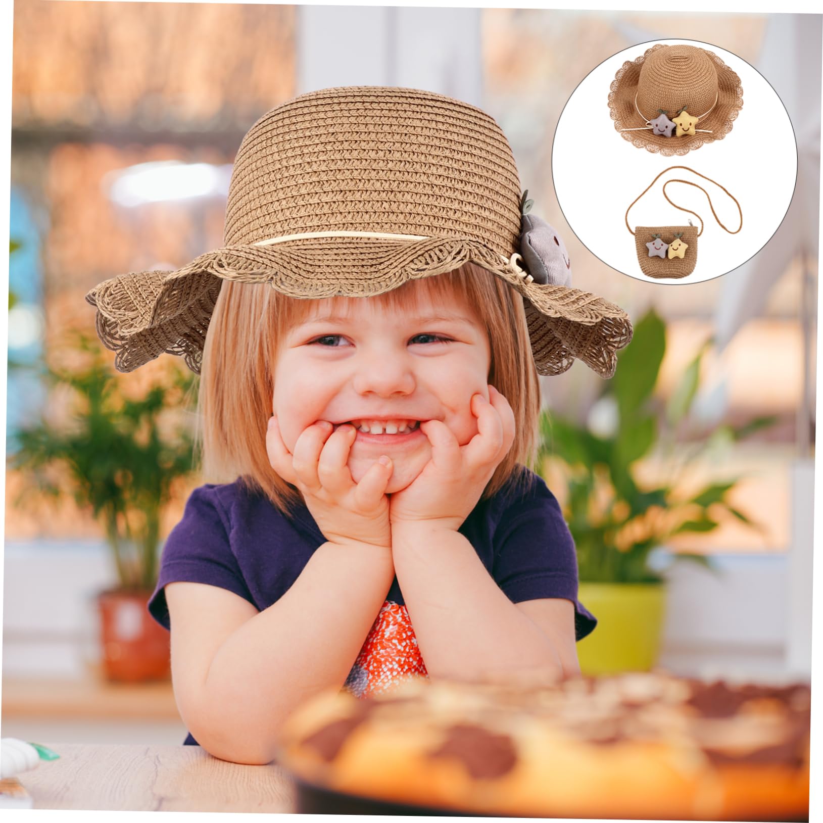 Sonnenhut Cap kindermützen Sommerhut kindercap Cap Kleinkind Mütze Kappe Tasche Weiden Babys Sommermütze für Sonnenschutzhut für Stroh Khaki