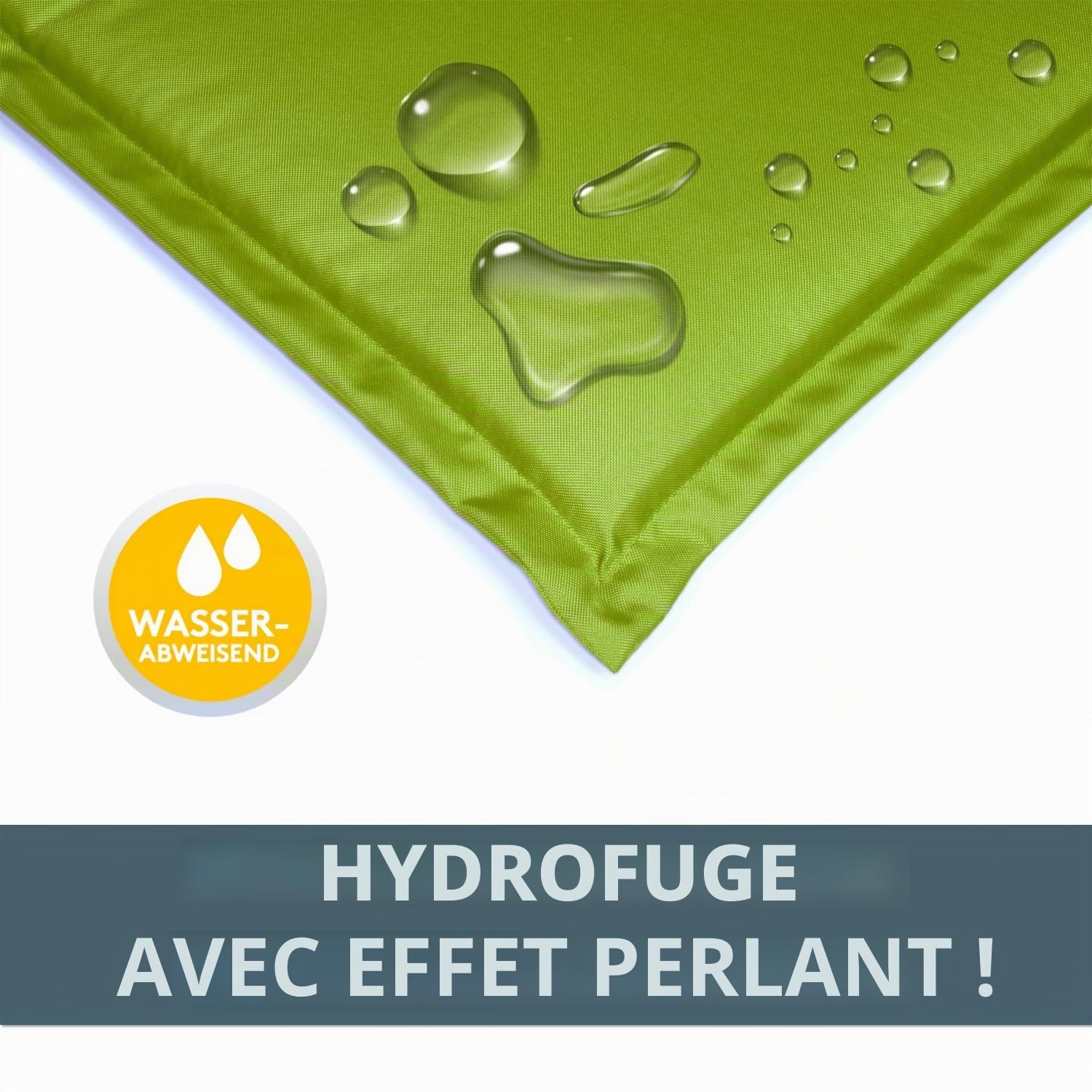 LILENO HOME MIA Lot de 4 coussins pour chaise de jardin à dossier bas, vert pomme, confortables comme coussins d'assise pour meubles de jardin, coussins de chaise pour chaises de jardin et chaises
