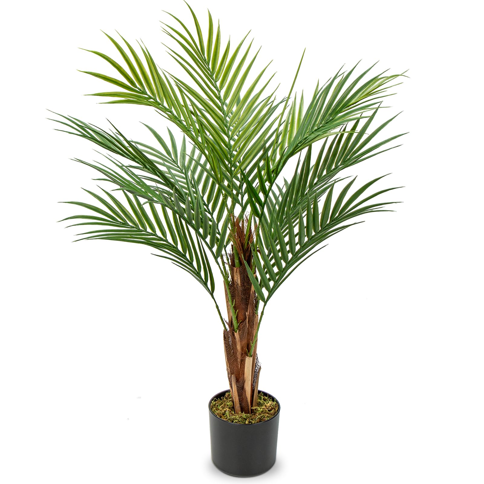 90cm Kunstpflanze Areka-Palme Kunstpflanze Palme groß im Topf künstlicher Baum mit 12 Stämmen für drinnen und draußen, Moderne Dekoration, Dekoration Badezimmer Wohnzimmer Schlafzimmer Balkon