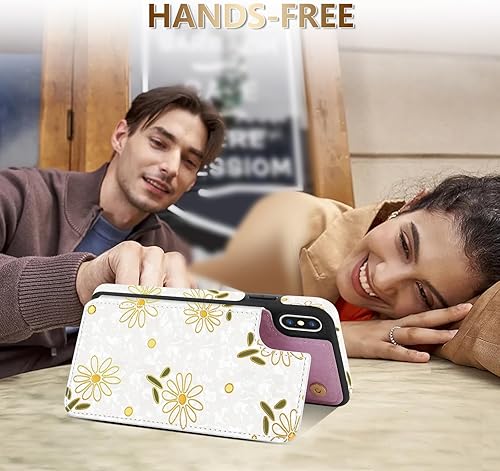 Miniatura 5 de NNH Funda tipo cartera compatible con iPhone Xs Max con bloqueo RFID, ranuras para tarjetas, folio de piel sintética, función atril, doble cierre
