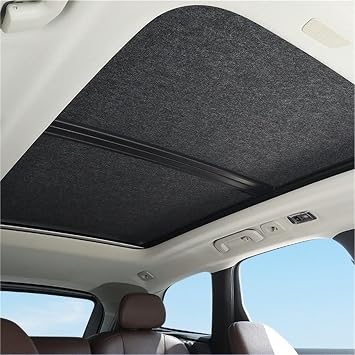for Hongqi HS3 2023-2026 PHEV Car Panoramic Sunroof Insulation Roof Visor Electrostatic Adsorption Suede Fabric Sun ProtectionSuede Fabric Black