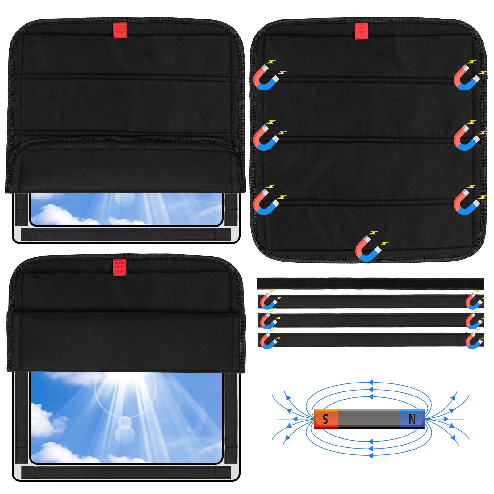 funomo 2 Pcs RV Door Window Shade Cover - Magnetic RV Blackout Window Cover