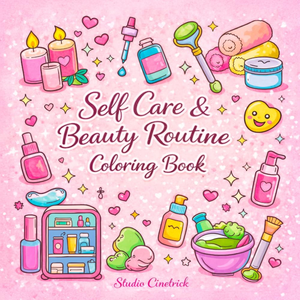 Self Care & Beauty Routine Coloring Book: 40 Relaxing Self Care and Beauty Routine Coloring Pages for Stress Relief
