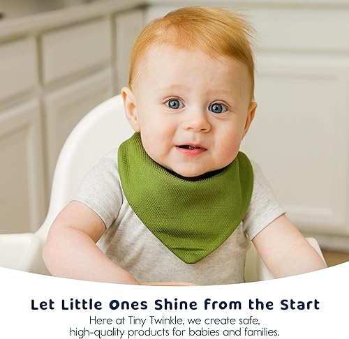 Miniatura 6 de Tiny Twinkle Baberos para babas, paquetes múltiples, impermeables y absorbentes, baberos para bebés y dentición