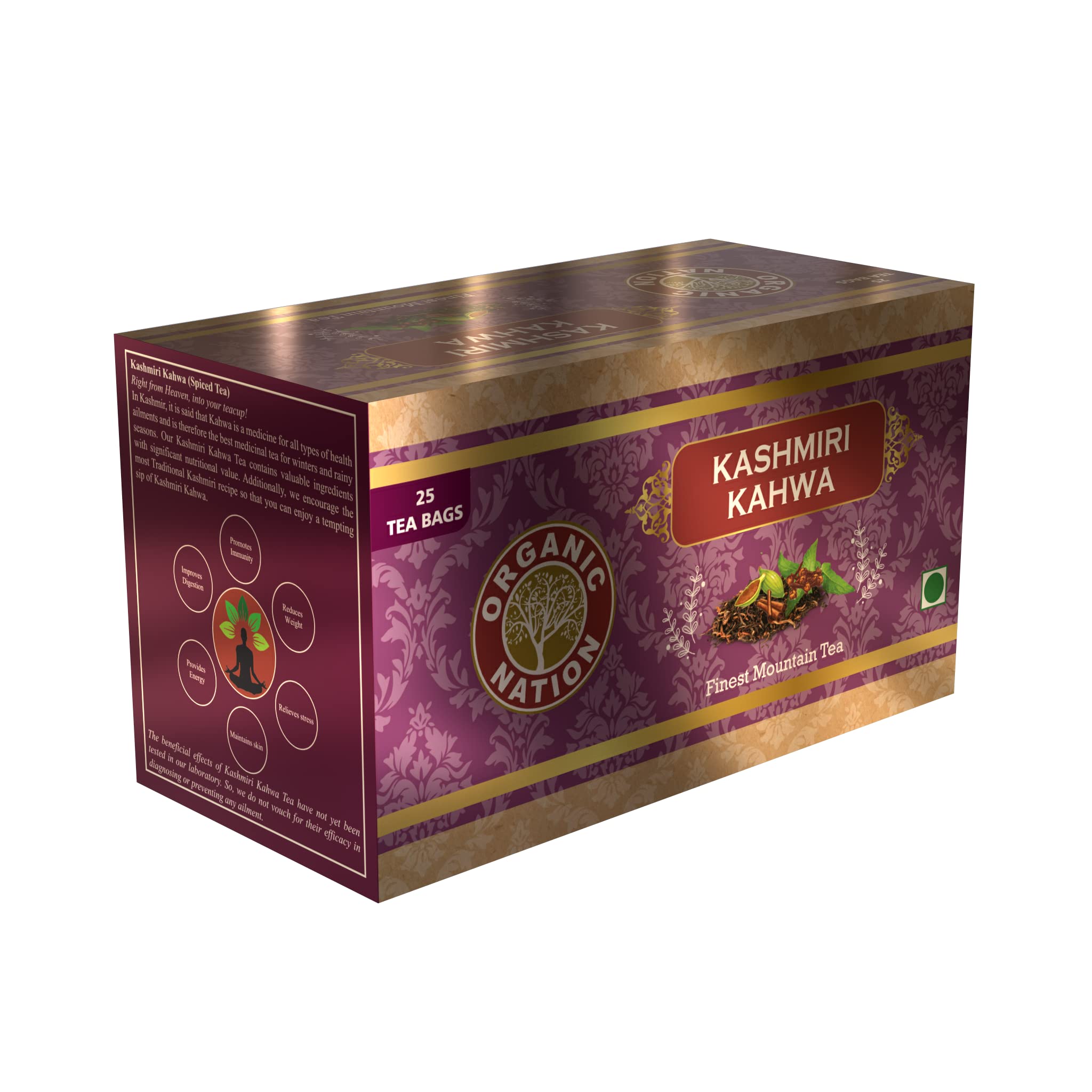 ORGANIC NATION Kashmiri Kahwa Tea | Premium Single Estate Teas | Fresh and Pure, Natural Immunity Booster Crafted For Tea/Chai Lovers| Healthy Superfood (B0BLRS92R3) Amazon Price History, Amazon Price Tracker