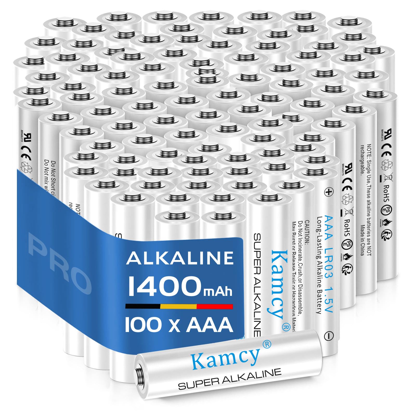 Ultra AAA Batteries 100 Pack - Alkaline Triple A Battery, 1400mAh, Ultra Long-Lasting for All Your Devices, 10-Year Shelf Life, Leak-Proof & Mercury-Free