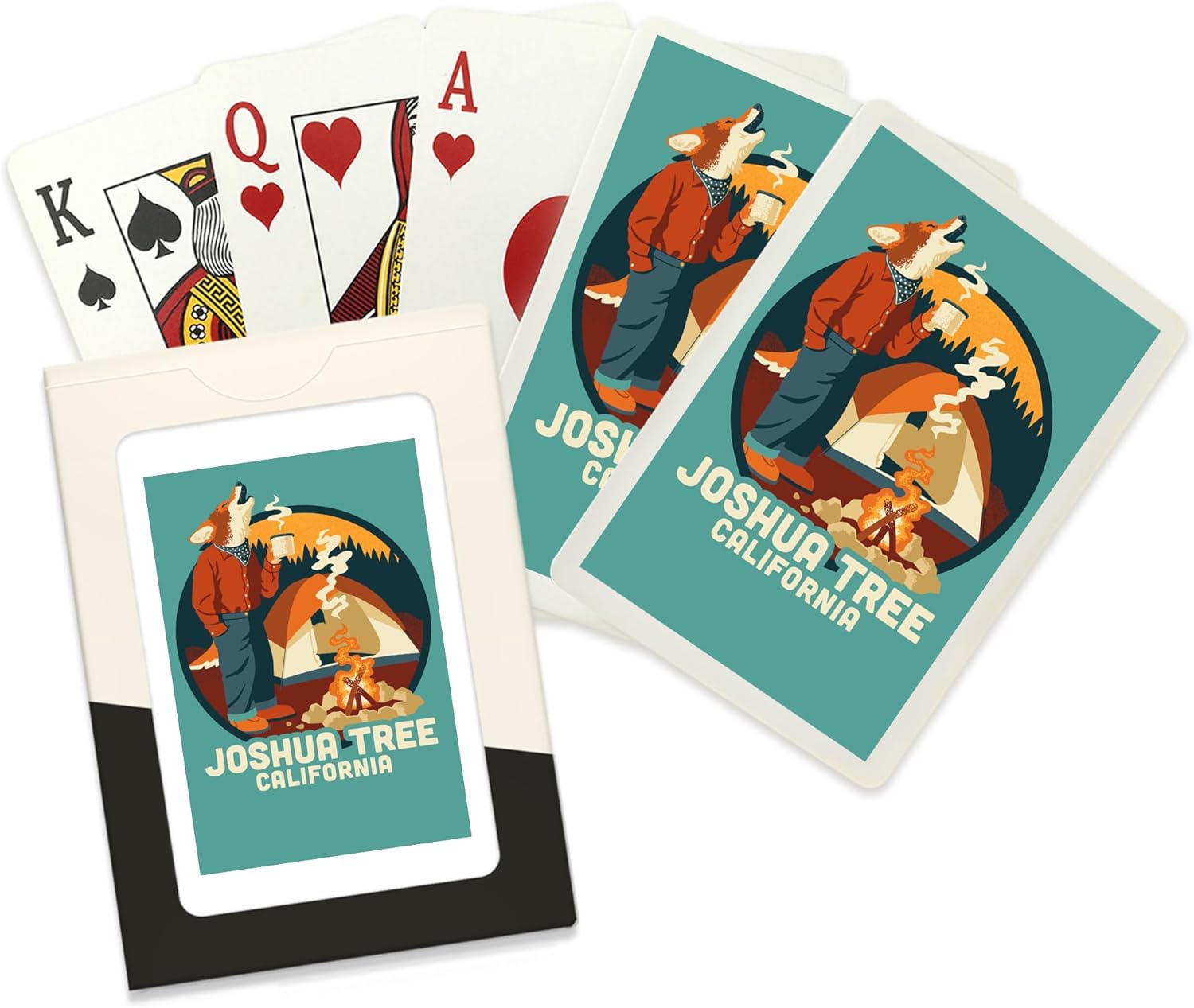 Lantern Press Joshua Tree, California, Coyote, Animal Activity, 52 Playing Cards for Adults, Poker Size Card Deck