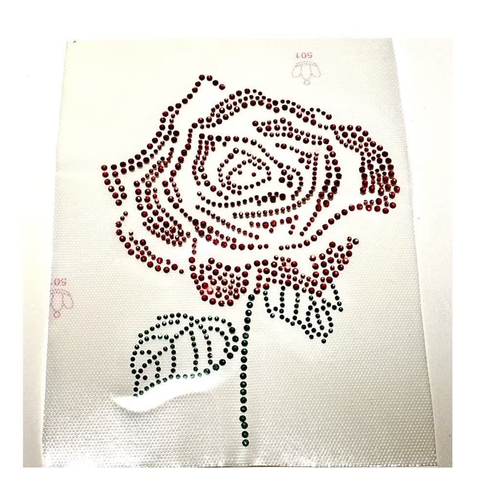 2 Patches Thermocollants Rose Argenté Pailleté 8 Cm - Pour Customiser Vêtements, Sacs, Accessoires