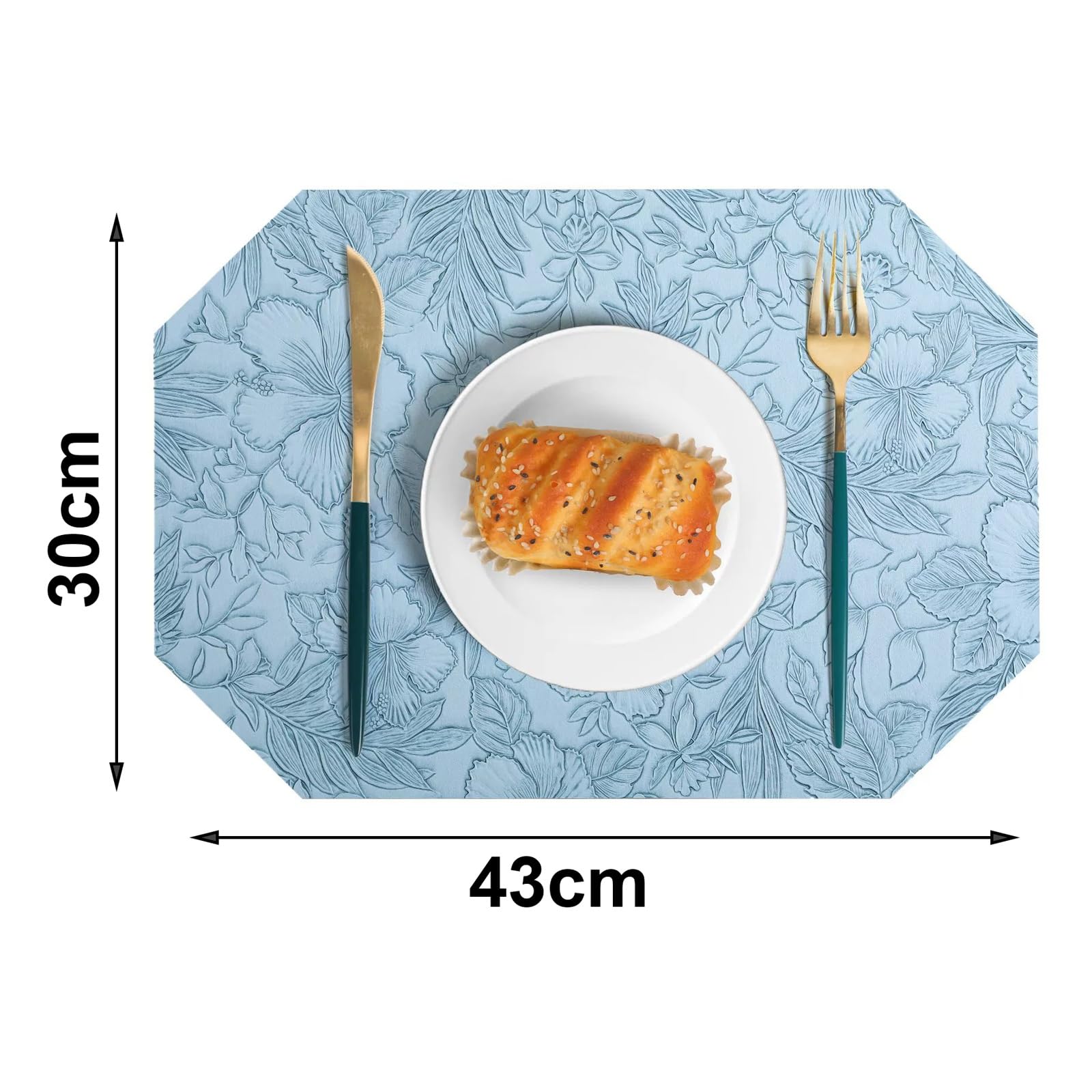 Décoration de Table, Sets de Table, Ensemble de Sets de Table imprimés pour la Cuisine et la Salle à Manger, en Similicuir résistant à la Chaleur, antidérapant et imperméable.