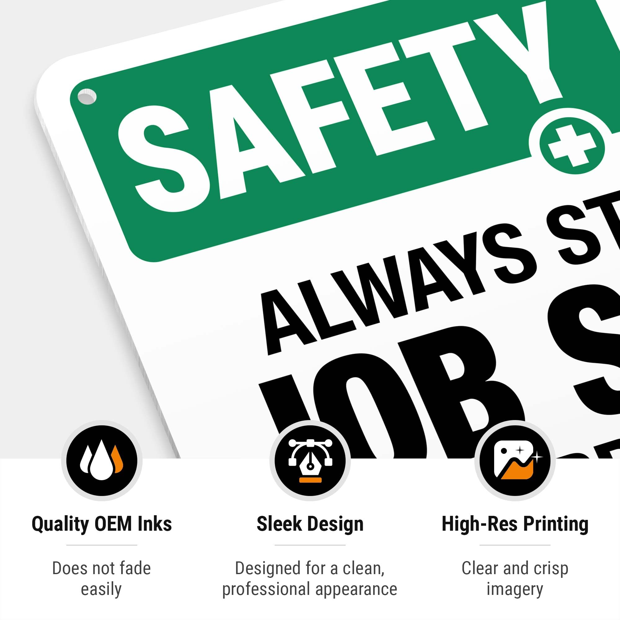 Always Start with Job Safety Briefing Sign, OSHA Safety First Sign