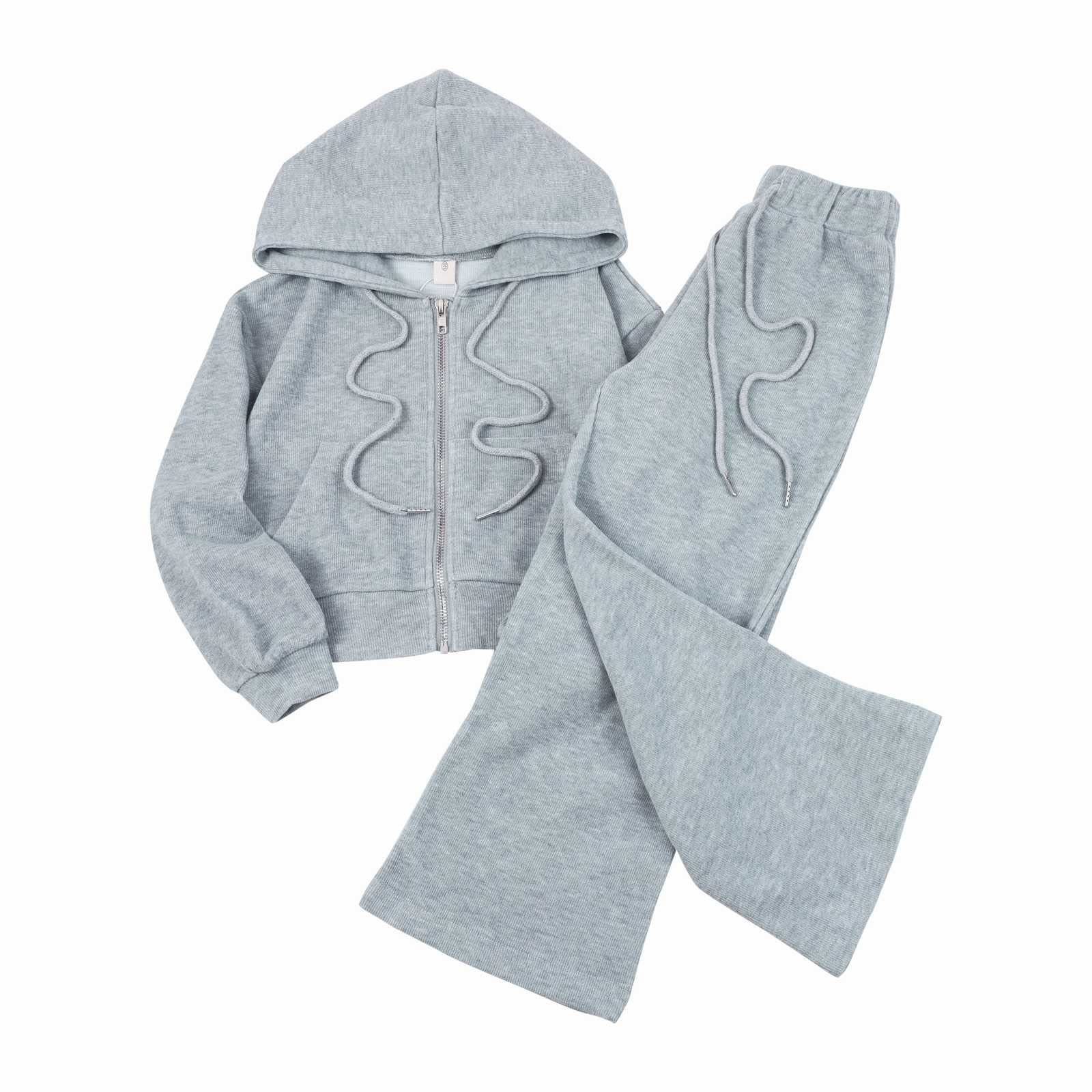 Conjunto de ropa infantil para niña y primavera y deporte, monocolor, estampado, mezcla de algodón, conjunto de dos piezas para bebé niña 56
