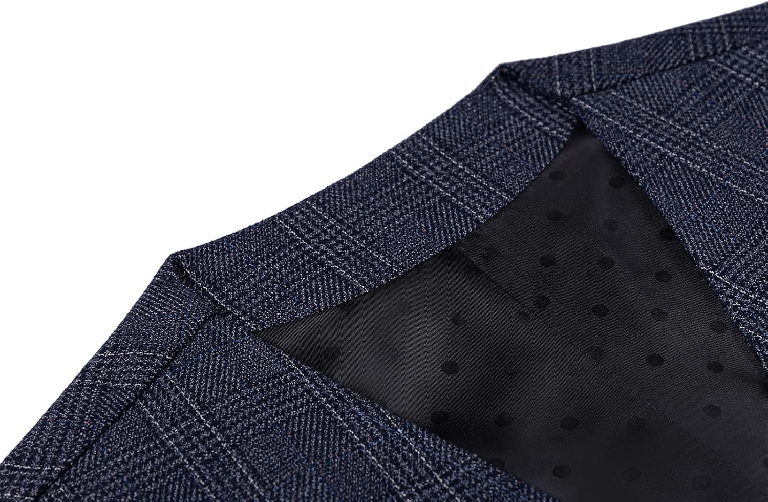 SevenBoy Mens Vintage Suit Vest Plaid Tweed Regular Fit Waistcoat Polka Dot