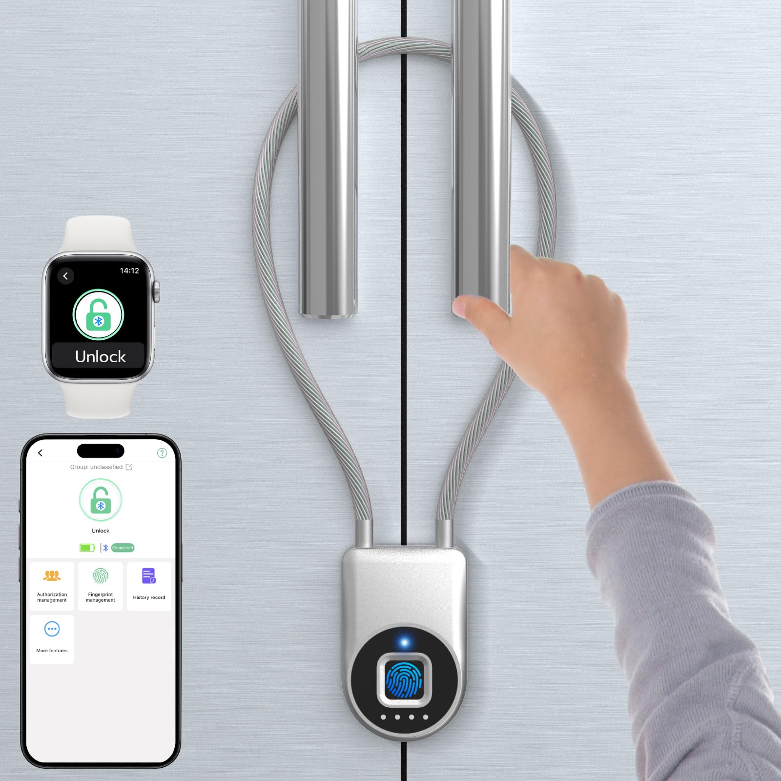 Cadenas pour réfrigérateur et portail Bestkid connecté Bluetooth pour la maison