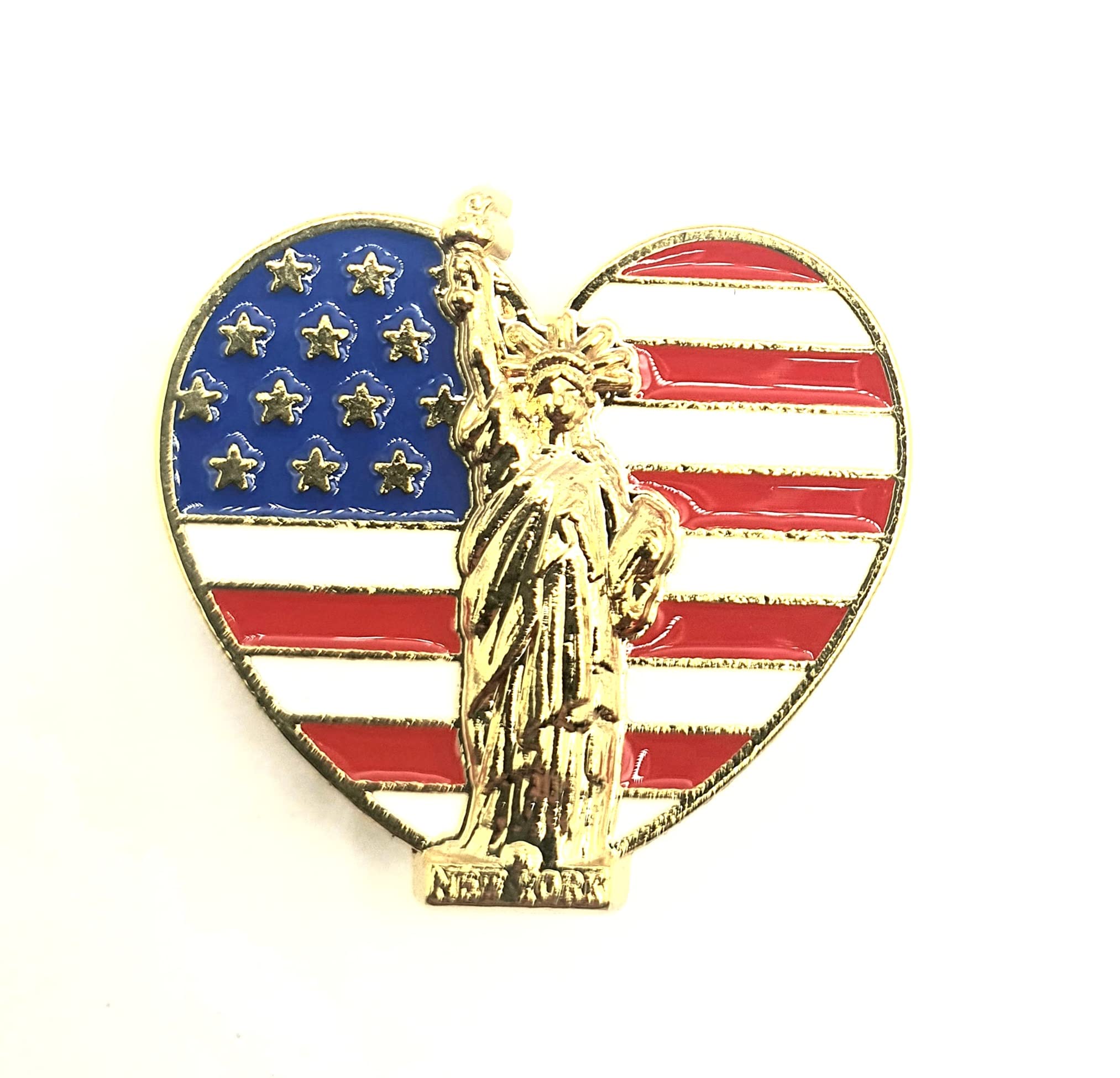 USA flaga Stanów Zjednoczonych Ameryki Nowy Jork Statua Wolności Amerykańskiej Pani Metalowa emaliowana przypinka odznaka, Metal