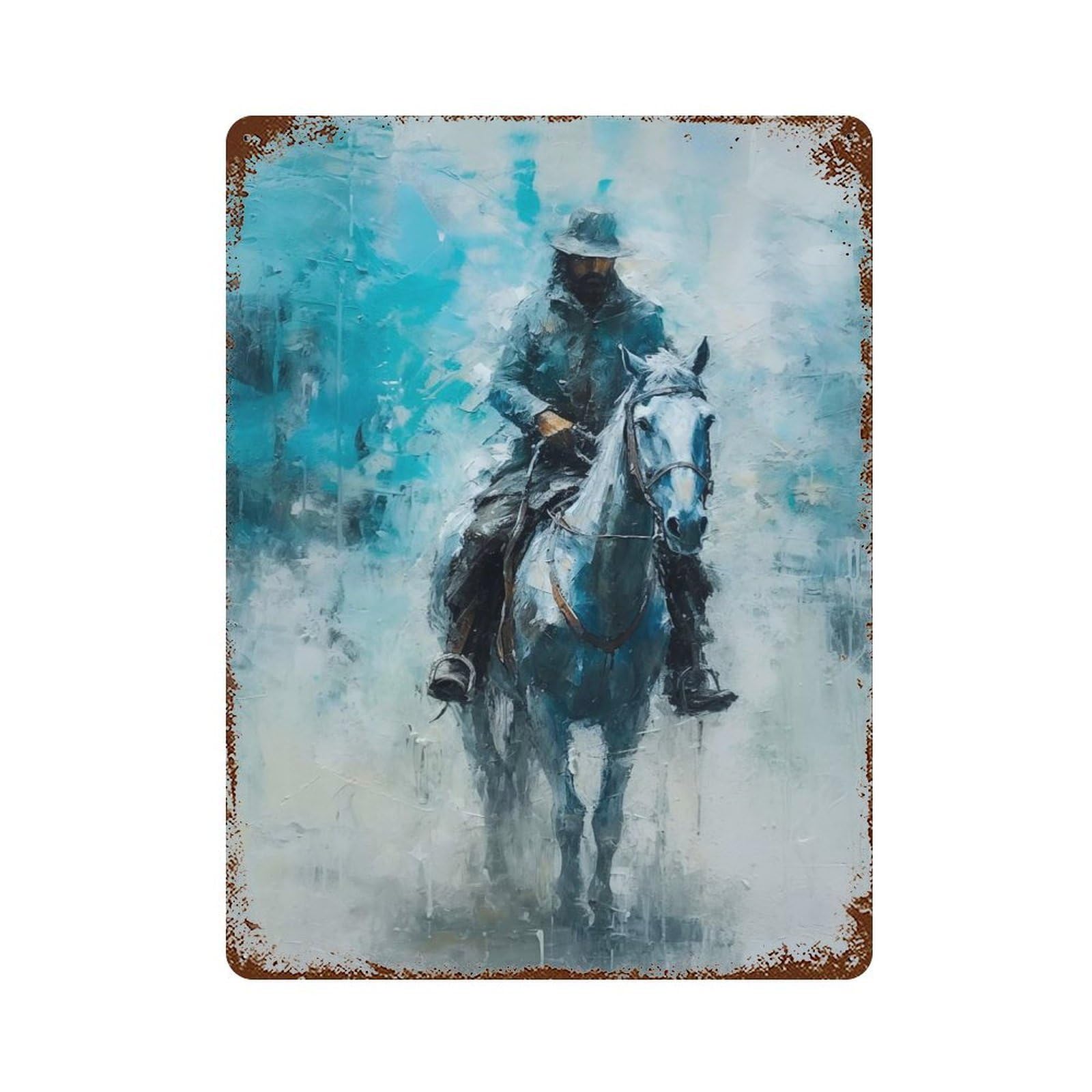 Rogue Rider 15.7"x11.8" Rustic Tin Plaque, Novelty Wall Decor for Living Room, Hallway And Home Decor