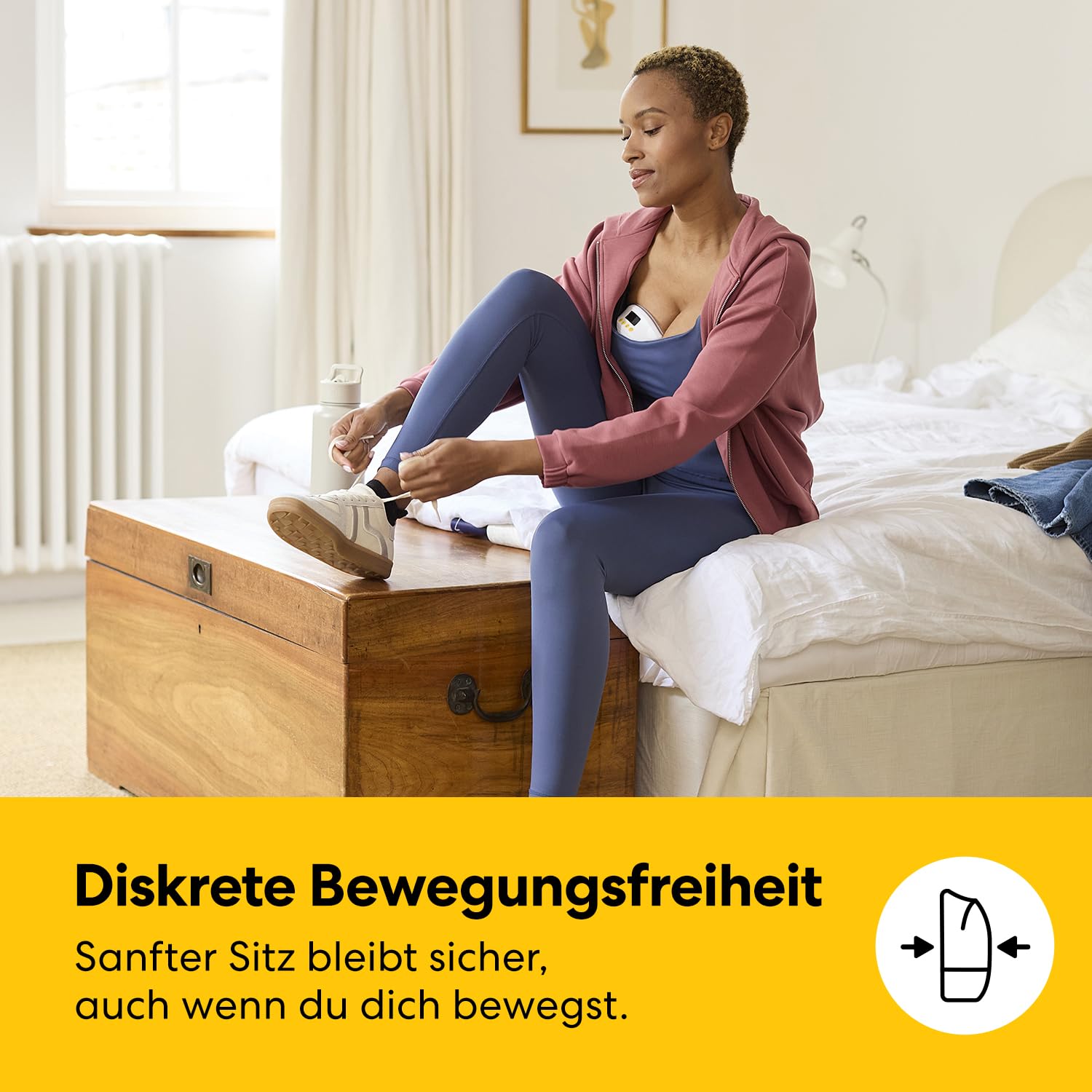 Medela Melody InBra Tragbare Einzelmilchpumpe, Hands-free, einfaches Pumpen & Aufbewahren, starke Leistung, 2 Modi & 9 Vakuumstufen, Brusthauben aus weichem Silikon, USB-C-Ladeanschluss