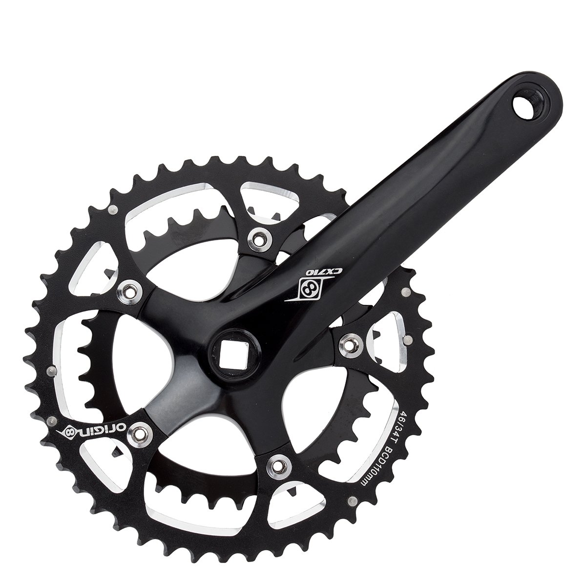 Origin8 CX7-10 Cyclocross Crankset, 110 BCD, Black