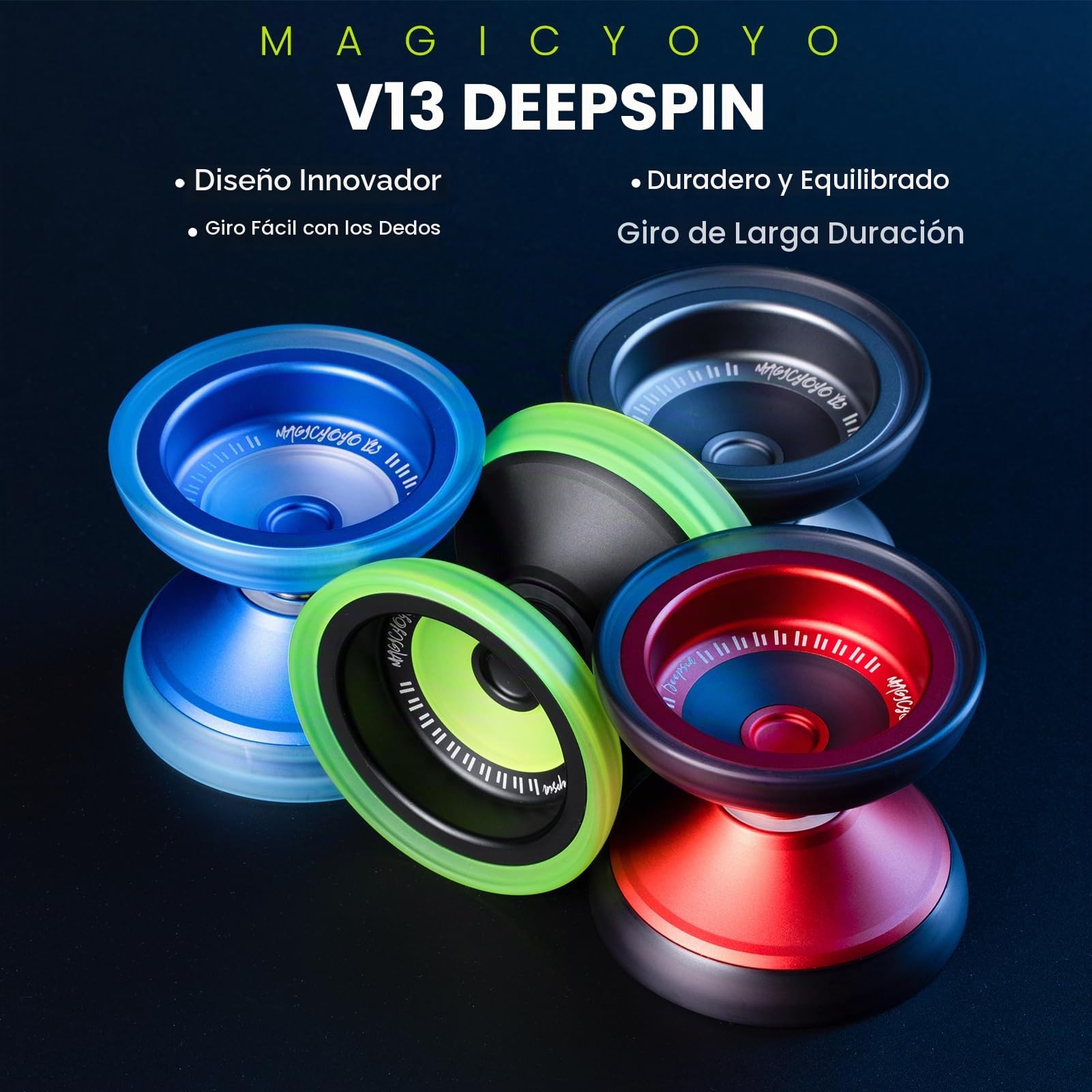 MAGICYOYO V13 JoJo Profesional - JoJo Responsivo para Niños, Unresponsive para Avanzados, Metal Duradero y Diseño Híbrido de PC