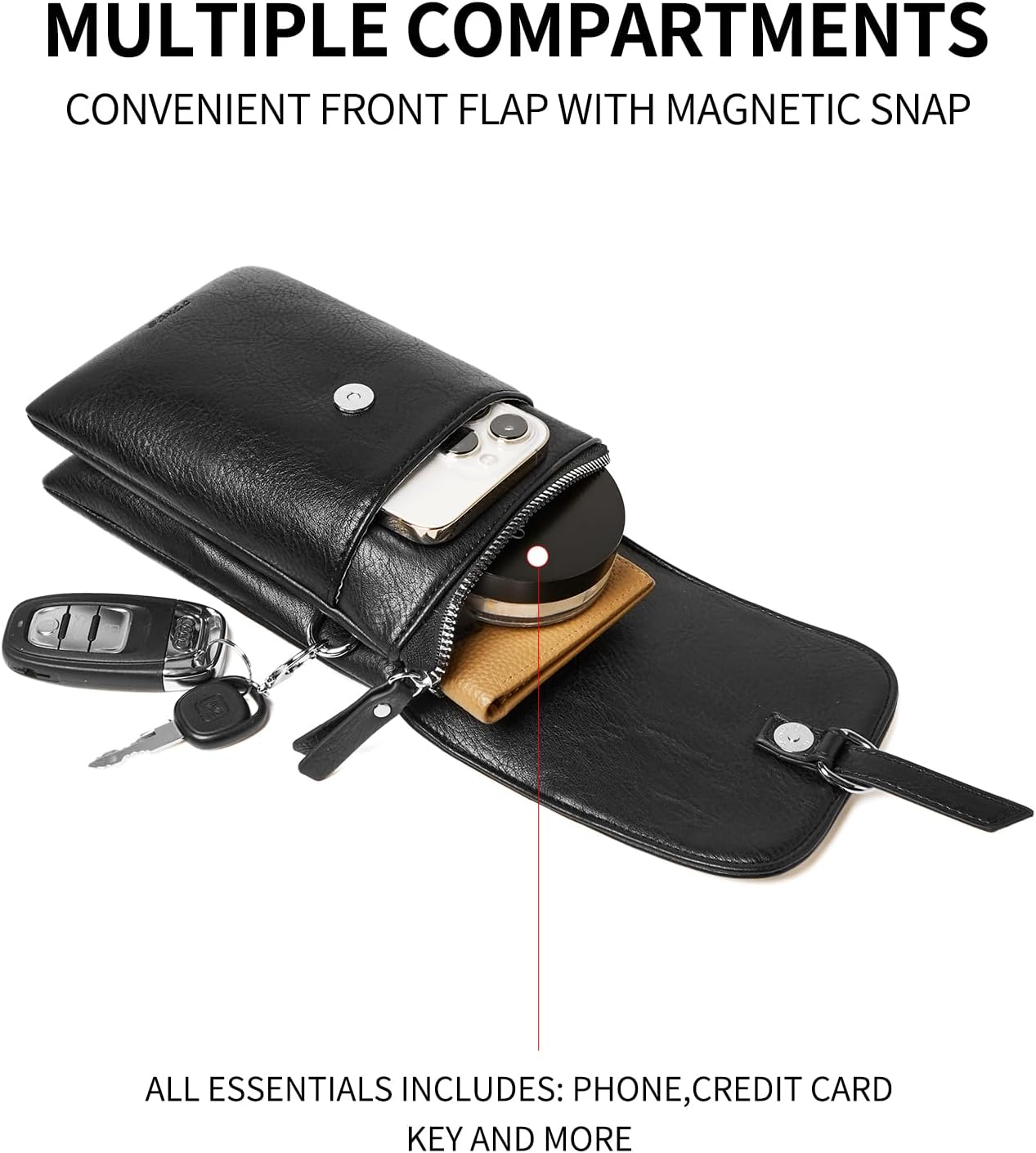 Small Crossbody Bags for women,Soft Leather Cell Phone Purse Lightweight,Little Crossbody Purses Women Trendy with Card slots - Image 4