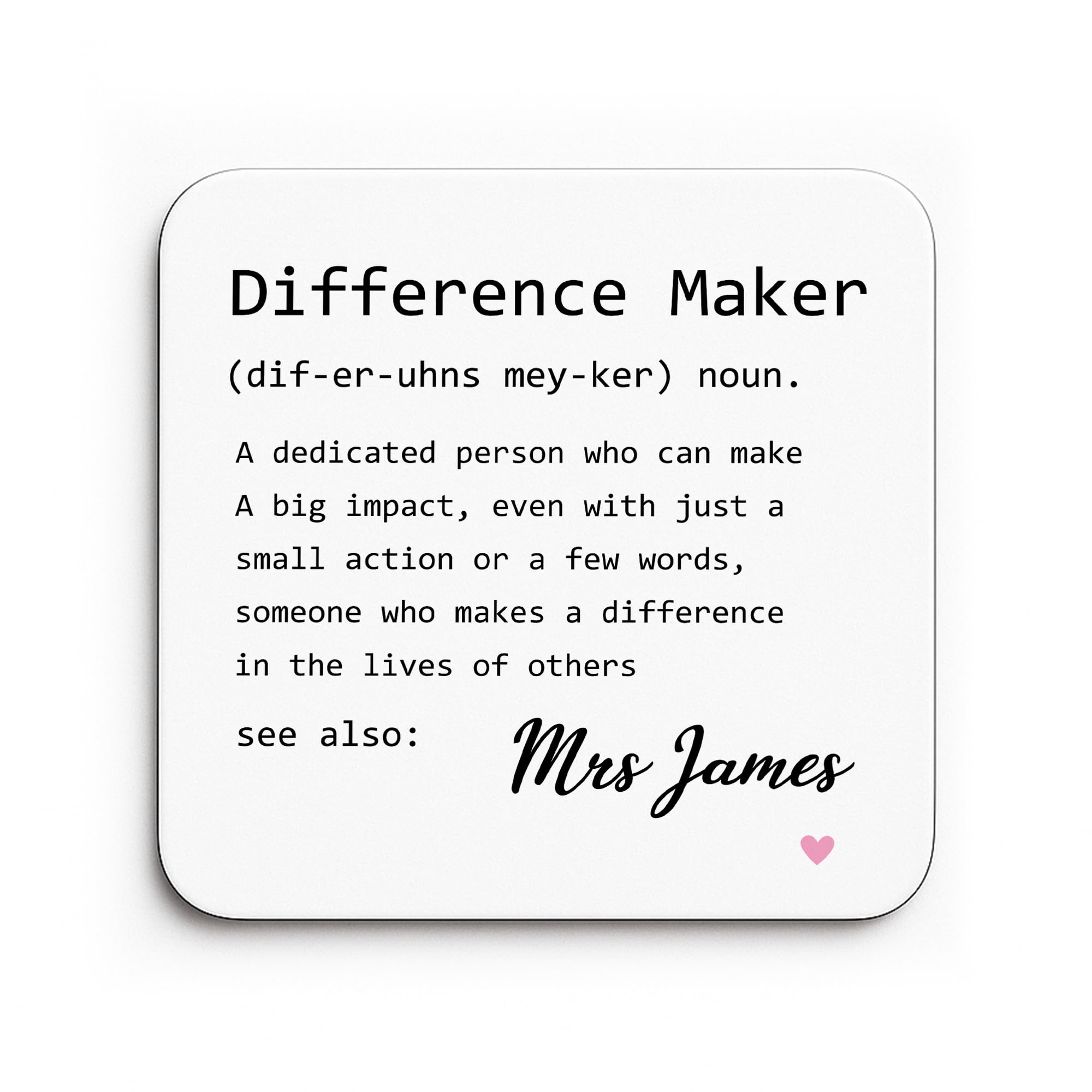Red Ocean Gift For Teacher Personalised Coaster For Teacher Appreciation Gift To Say Thank You Women Novelty Leaving School Nursery Keepsake