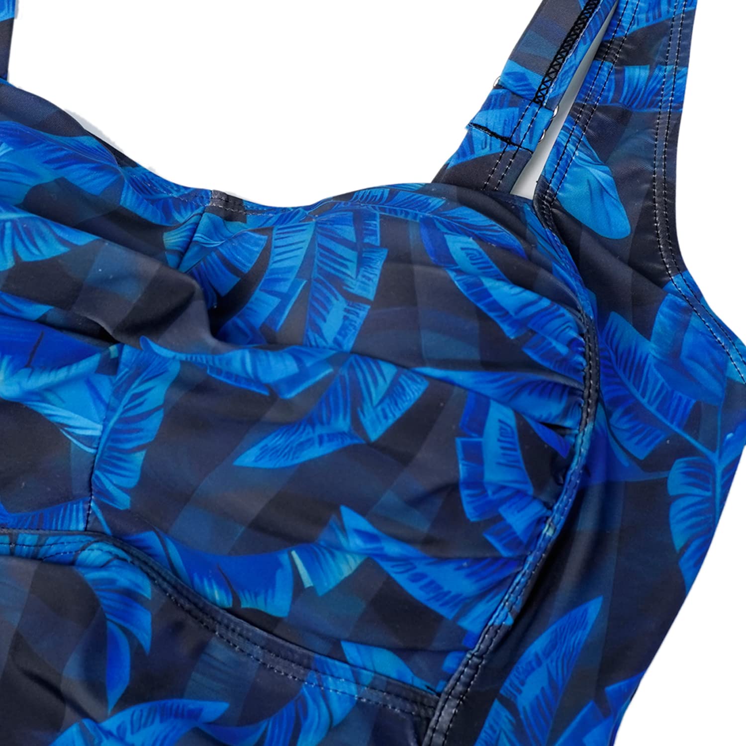 Damen Einteilige Badeanzug Monokini Verstellbarer Schultergurt Badeanzüge Falten Bademode Schwimmanzug
