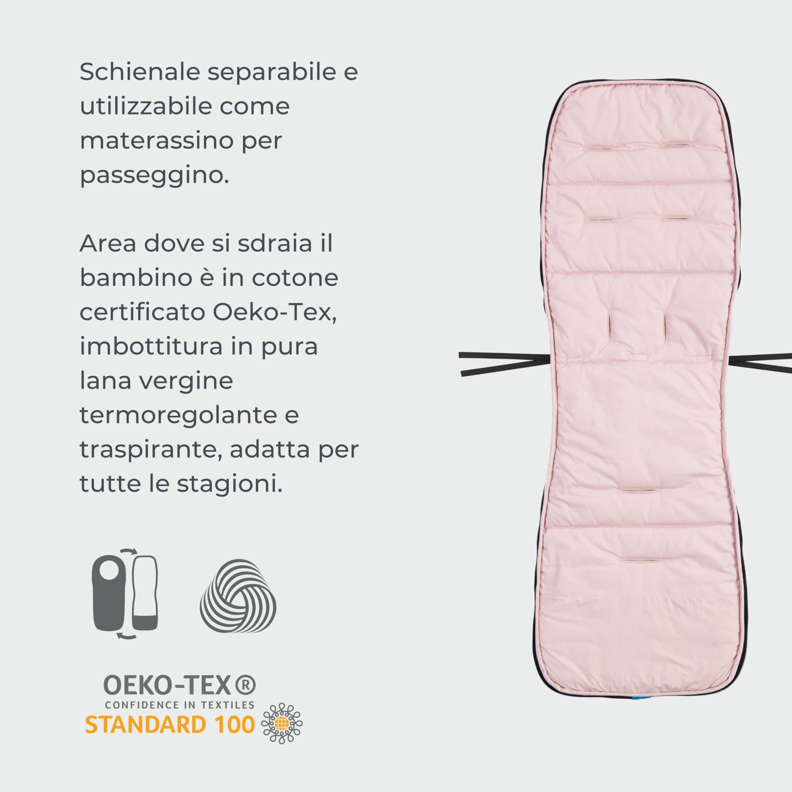 Nuvita 9925 Junior One+ | Saco universal para silla de paseo | Protección de 6 a 36 meses (100 cm)| Protección hasta -18 °C y resistente al viento | Negro